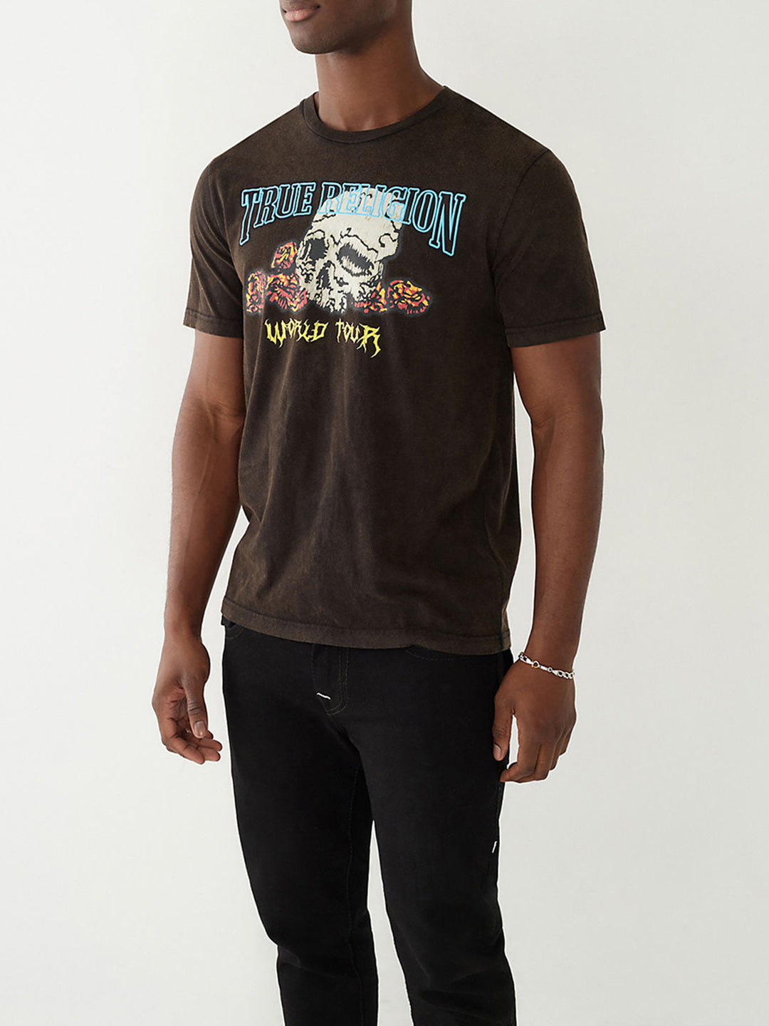 Shop True Religion Black Fashion Logo Regular Fit T-Shirt Online