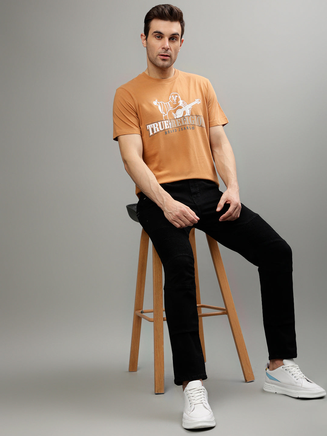 True Religion Men Solid Straight Fit Jeans