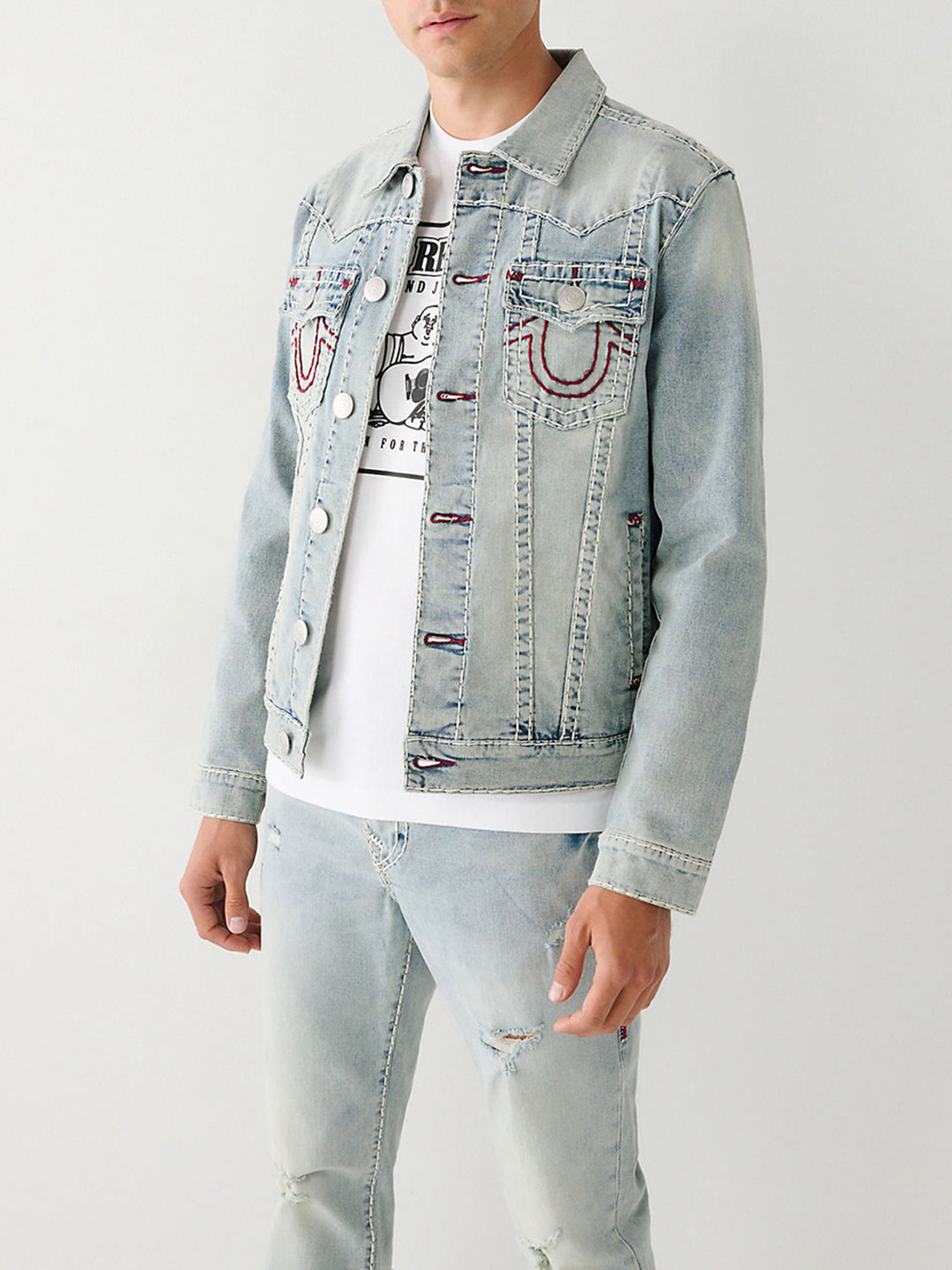 True Religion Men Solid Full Sleeves Collar Jacket