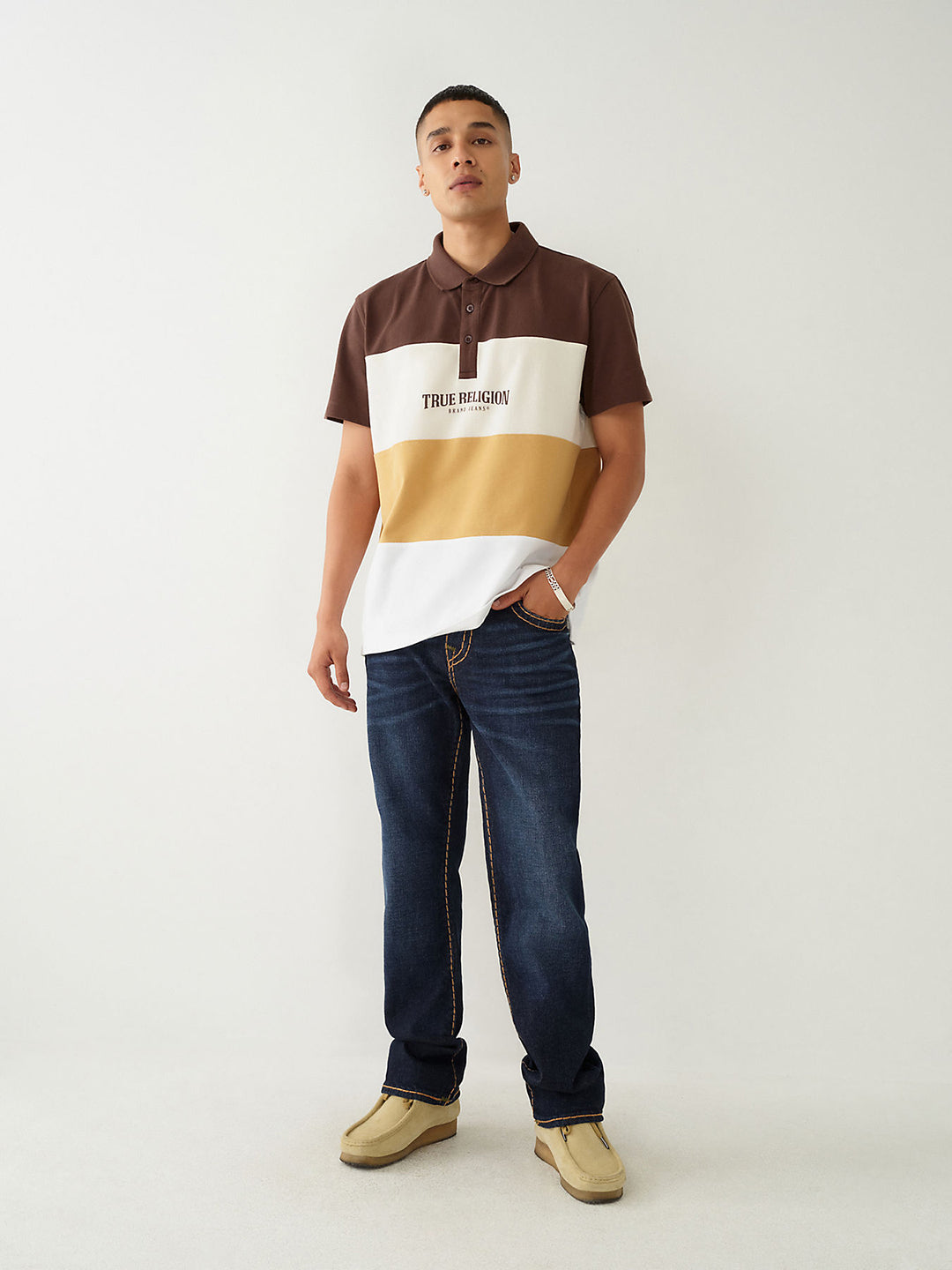 True Religion Men Solid Straight Fit Jeans