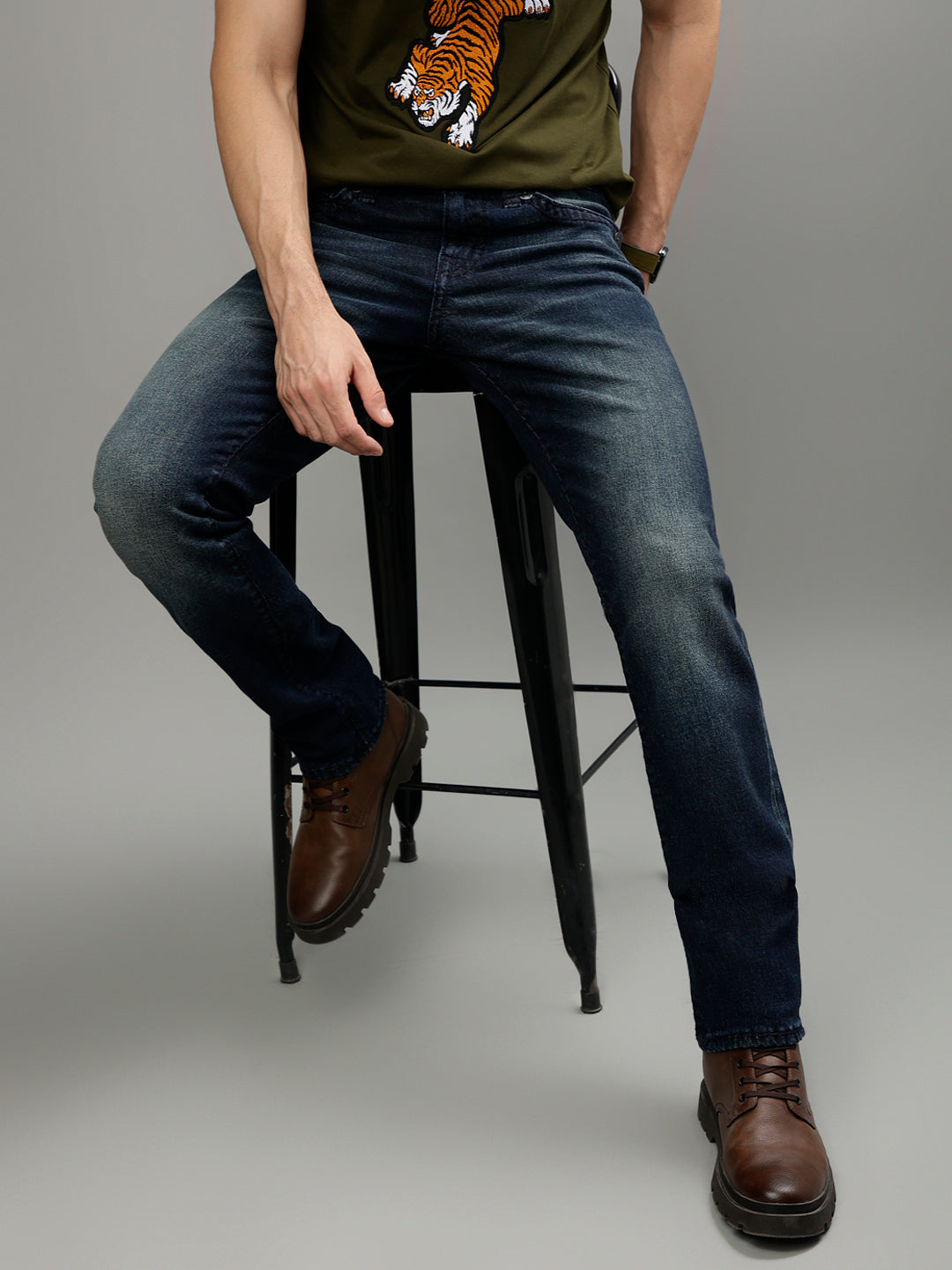 True Religion Men Solid Skinny Fit Jeans