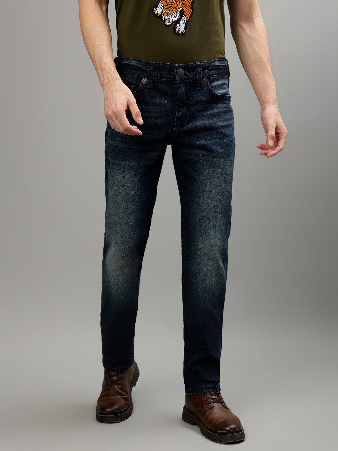 True Religion Men Solid Skinny Fit Jeans