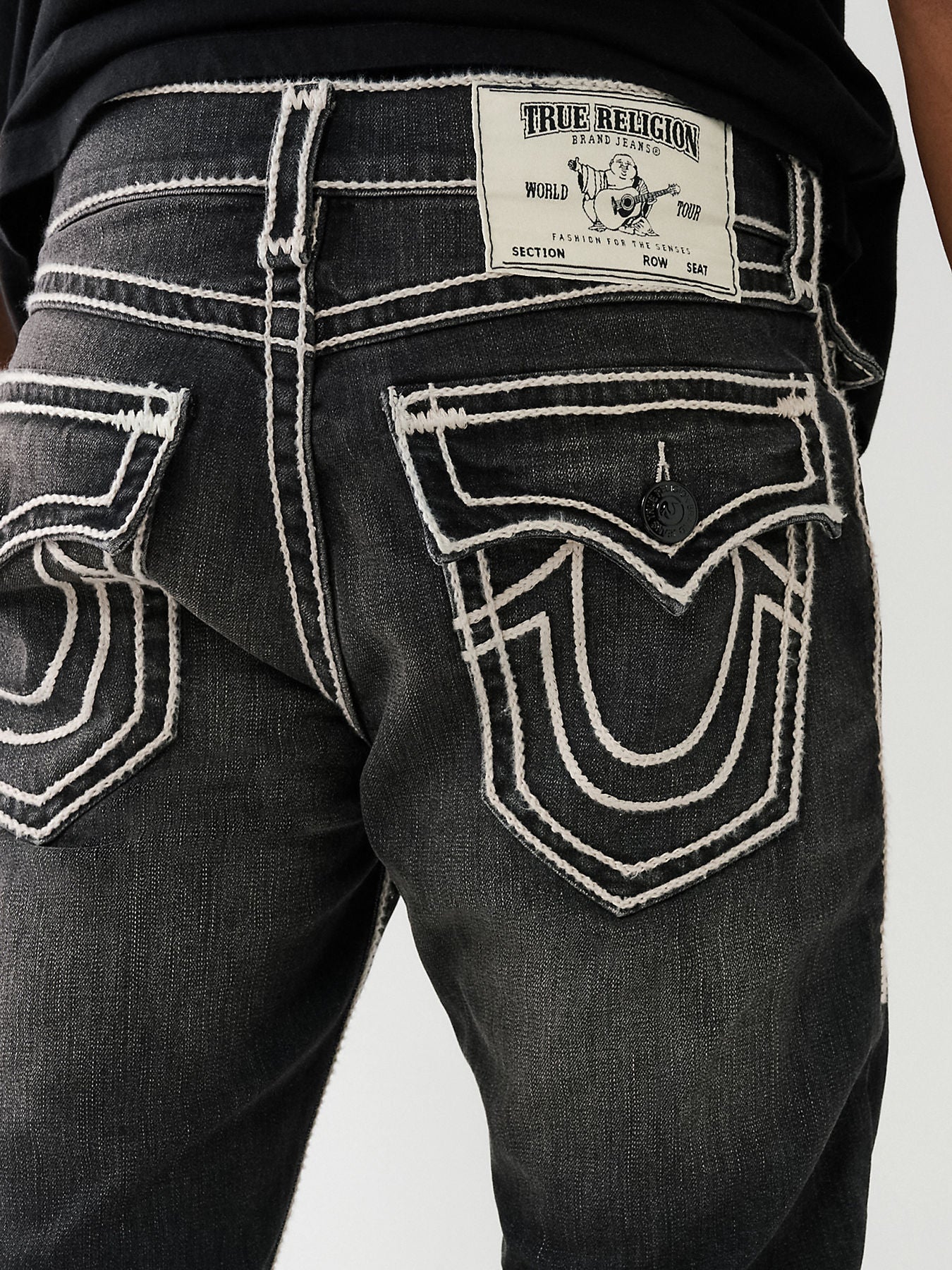 Shop True Religion Men Grey Non Stretchable Straight Fit Jeans