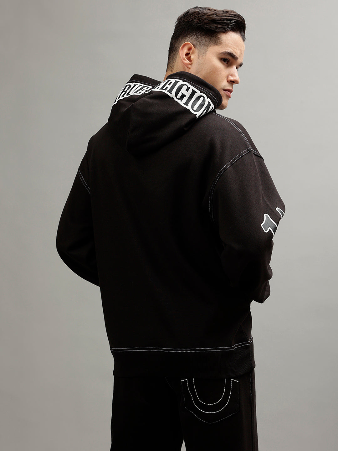 True Religion Men Printed Hooded Long Sleeves Sweatshirt