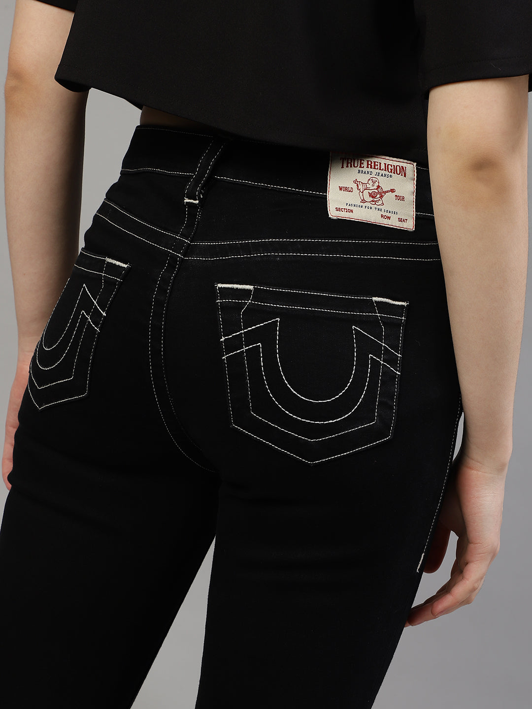 True Religion Women Black Solid Super Skinny Fit Jeans