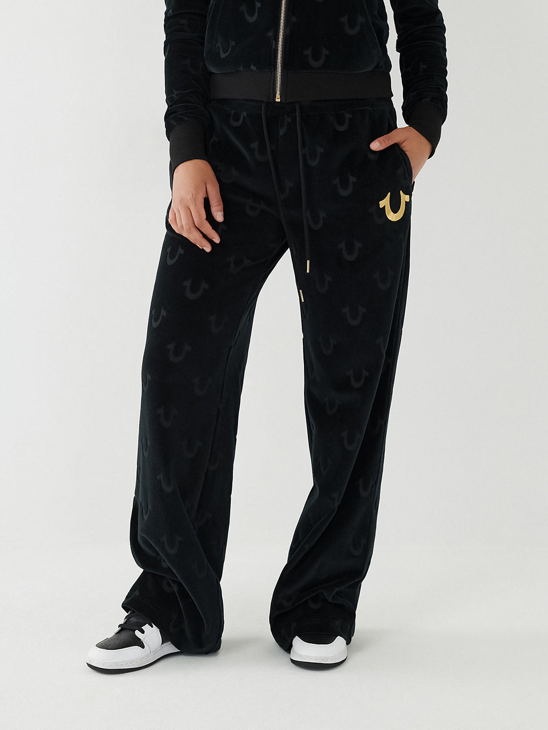 True Religion Women Solid Oversized Sweatpant
