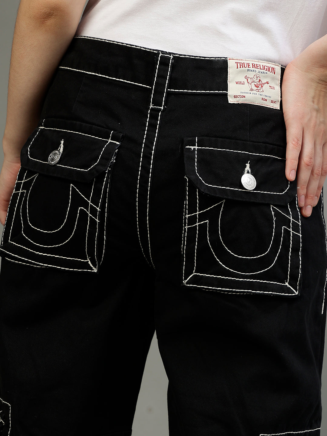 True Religion Women Solid Oversized Jeans