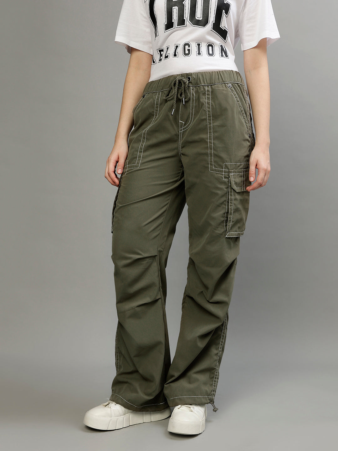 True Religion Women Solid Flared Jeans