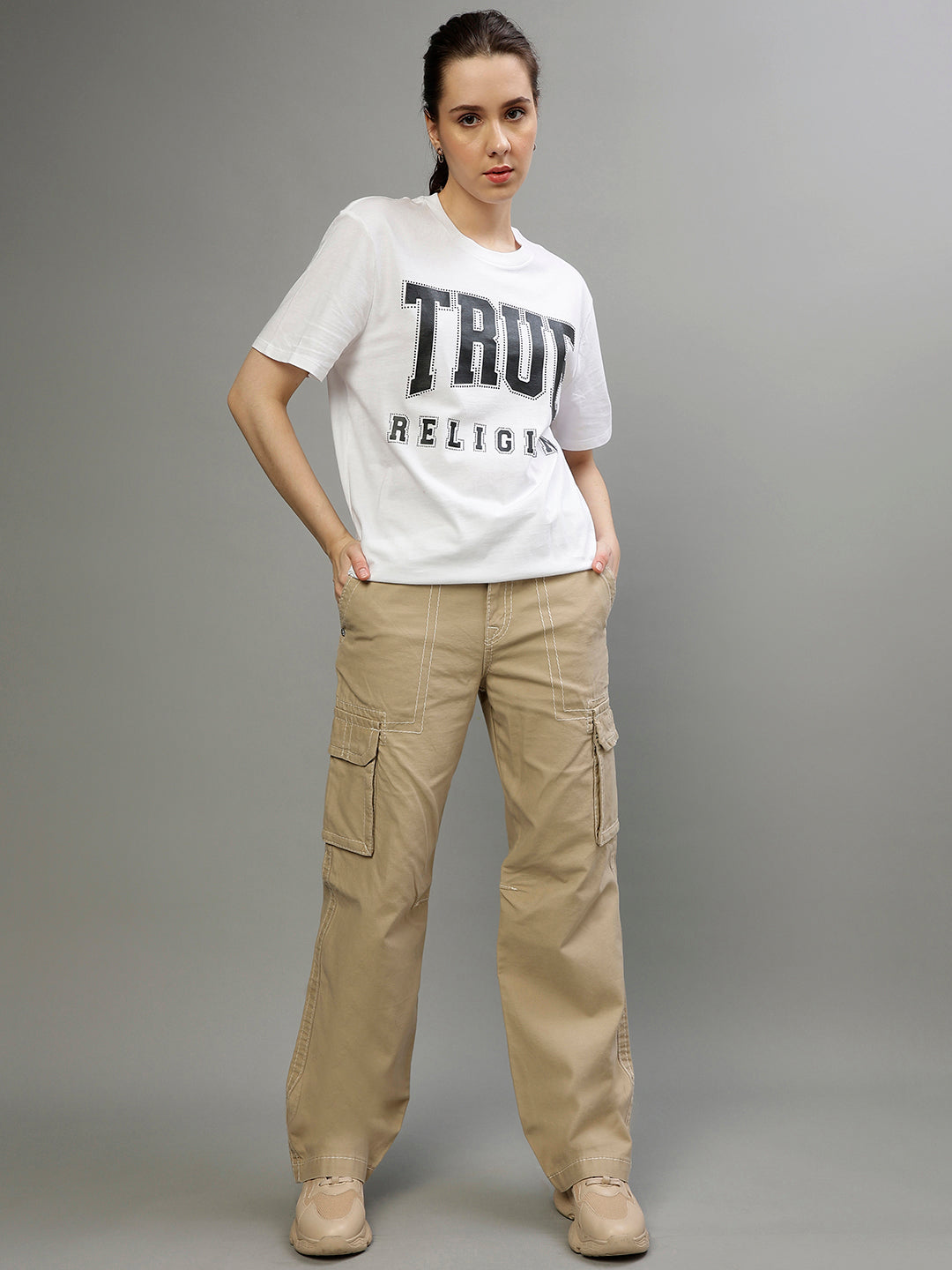 True Religion White Fashion Regular Fit T-Shirt