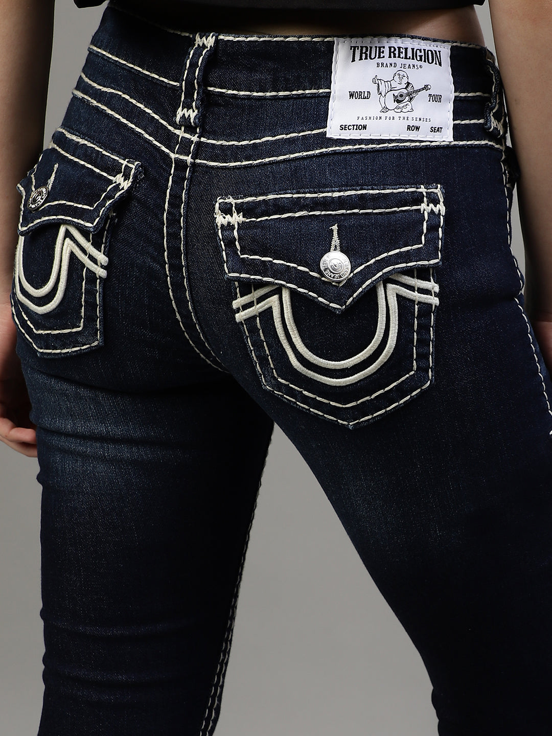 True Religion Women Blue Washed Flare Fit Jeans