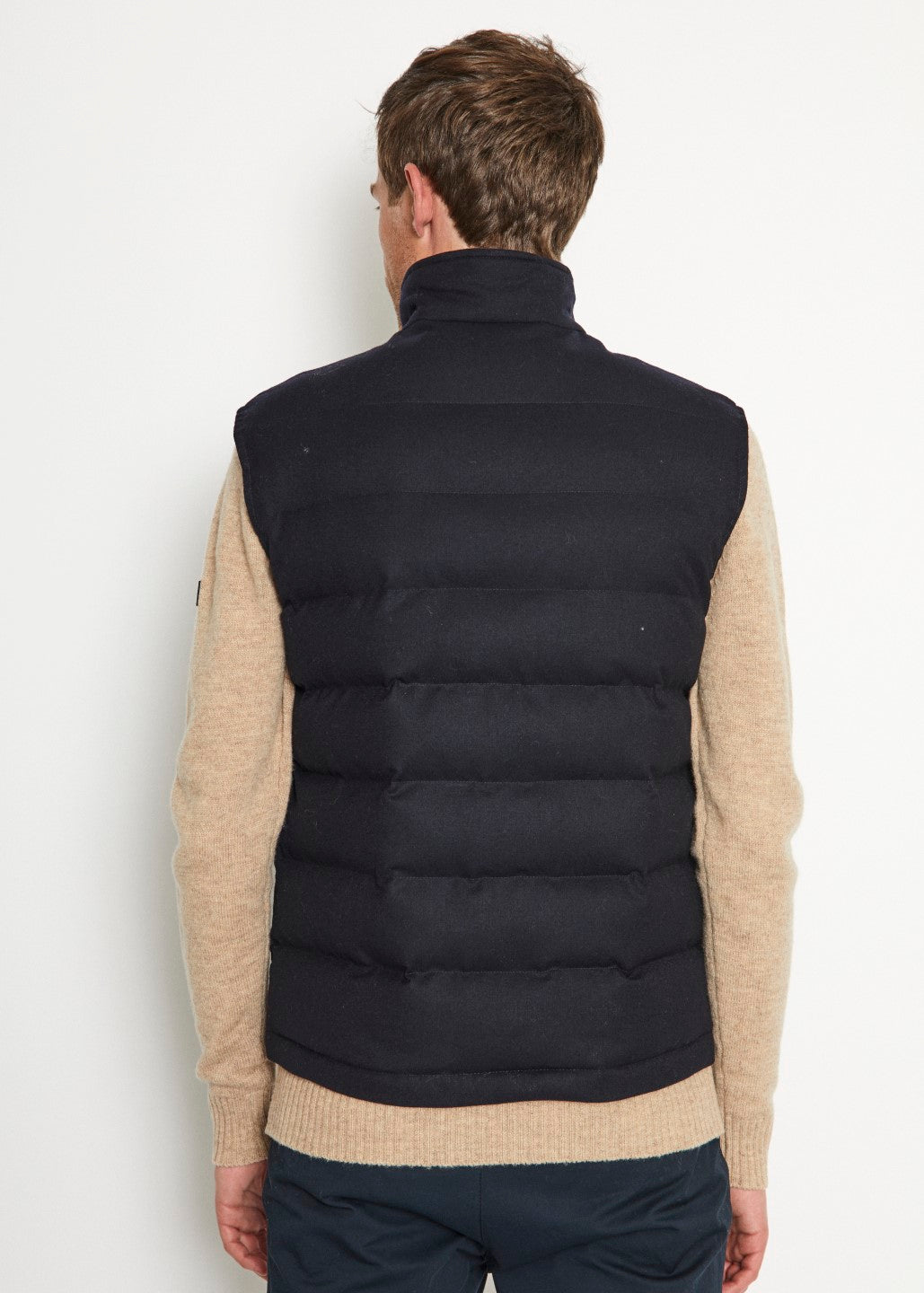 Bruun & Stengade Men Solid Stand Collar Sleeveless Jacket