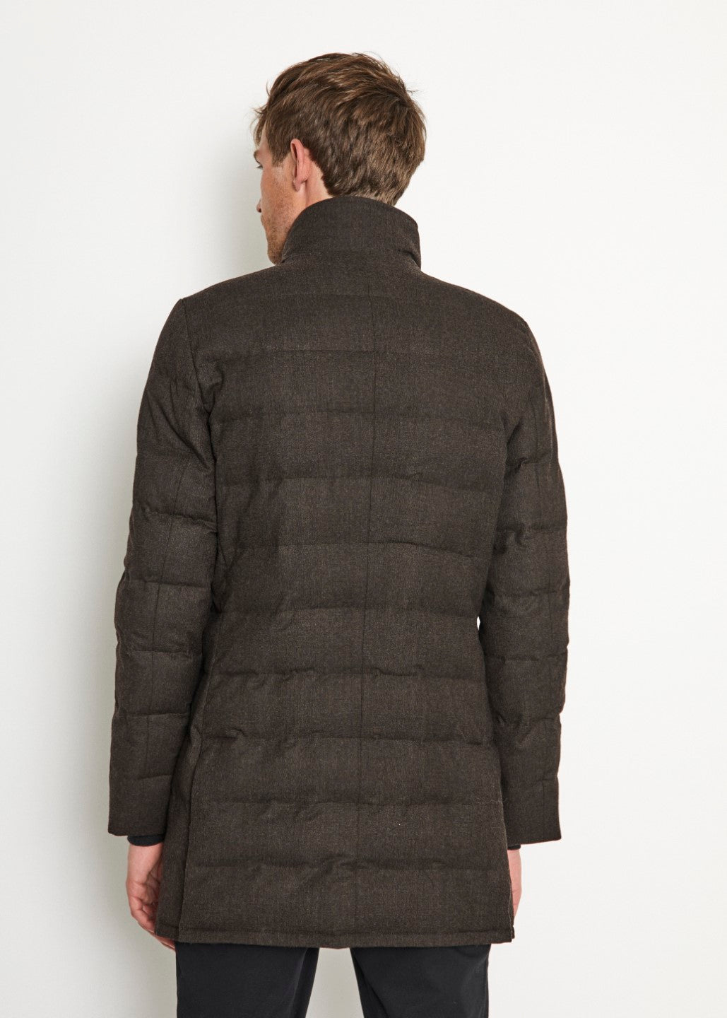 Bruun & Stengade Men Solid Stand Collar Full Sleeves Coat