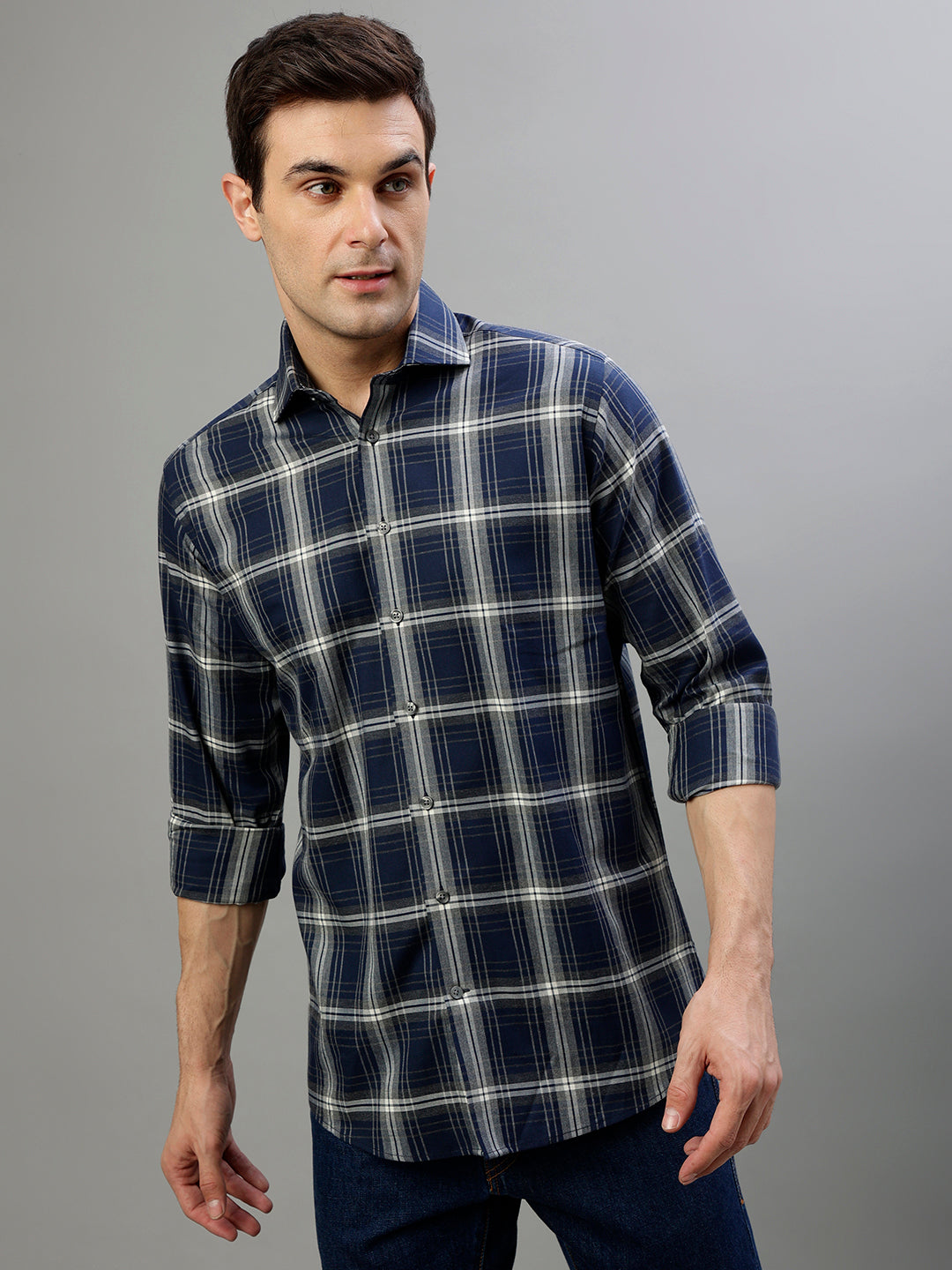 Bruun & Stengade Blue Fashion Checked Regular Fit Shirt