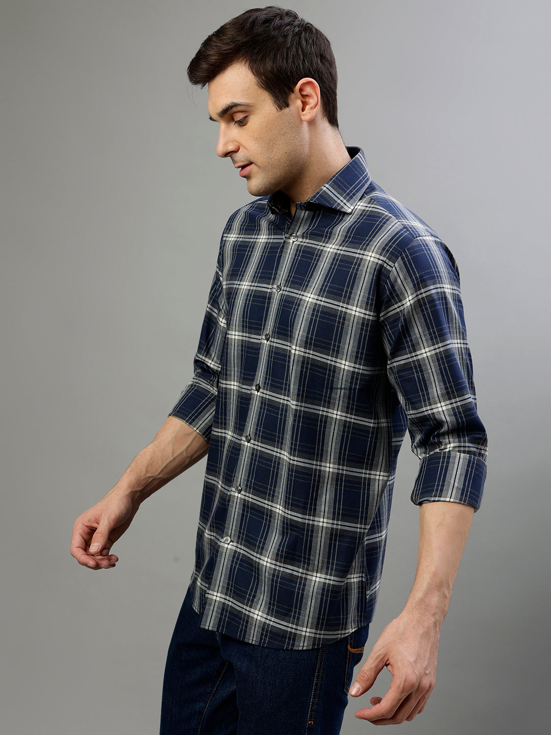 Bruun & Stengade Blue Fashion Checked Regular Fit Shirt