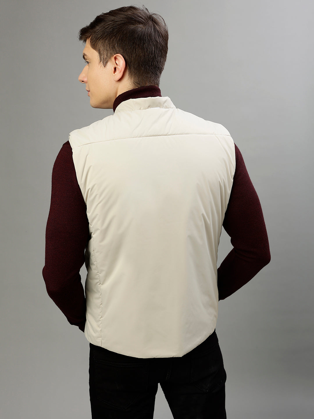 Lindbergh Men Solid Stand Collar Sleeveless Jacket