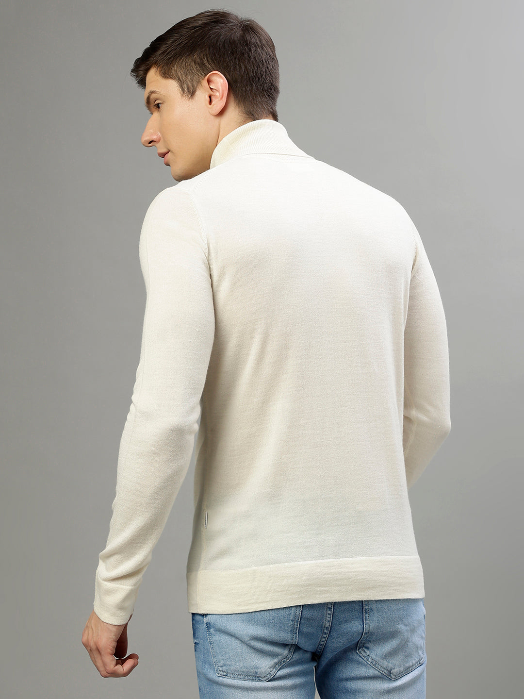 Lindbergh Men Solid Turtle Neck Full Sleeves Sweater