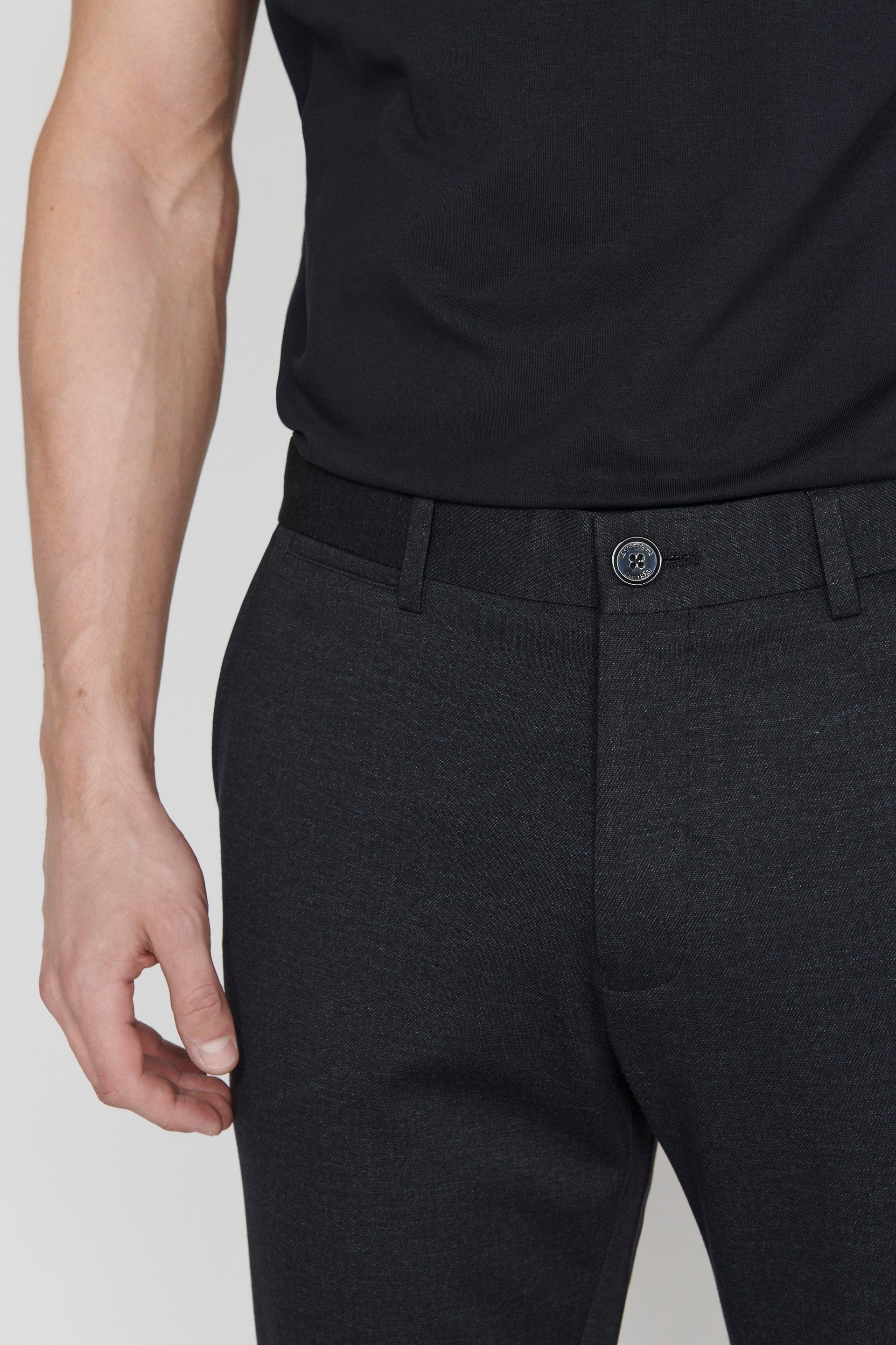 Matinique Men Blue Solid Mid-Rise Regular Fit Trousers