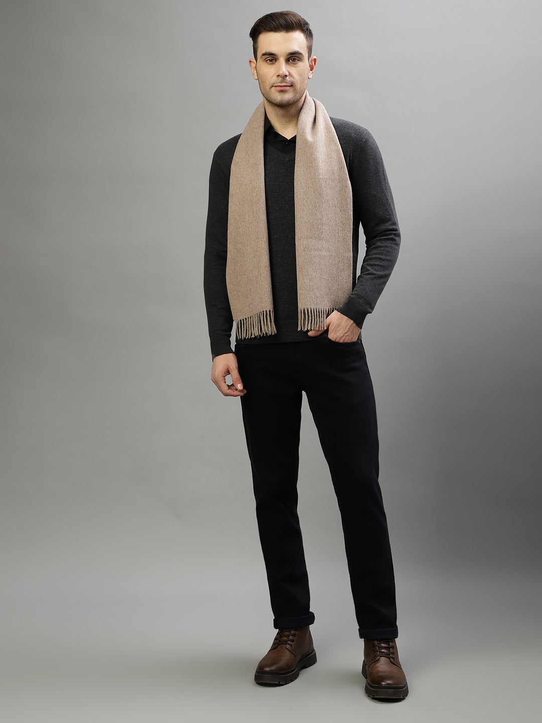 Bruun & Stengade Men Brown Solid Muffler