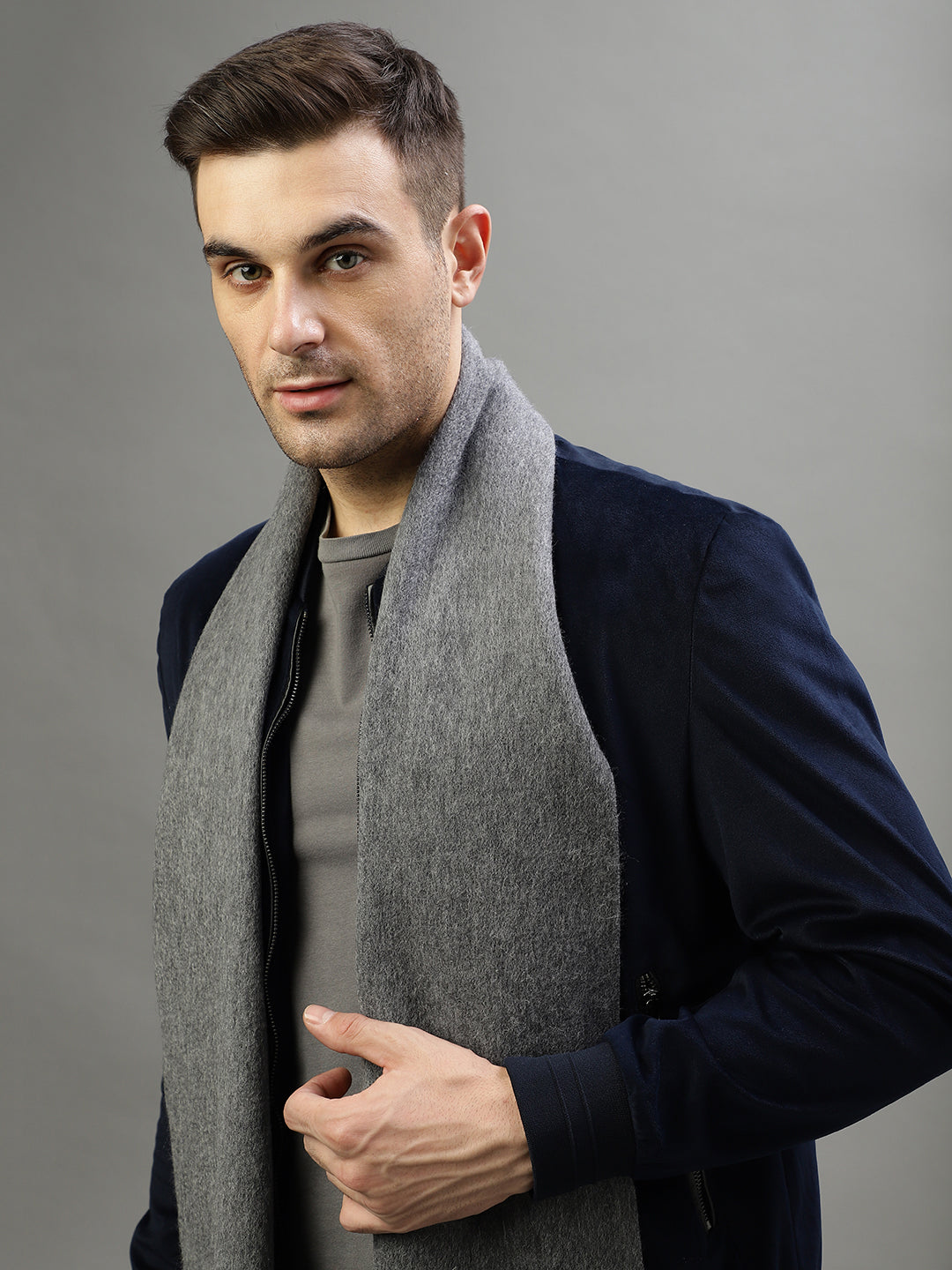 Bruun & Stengade Men Grey Solid Muffler