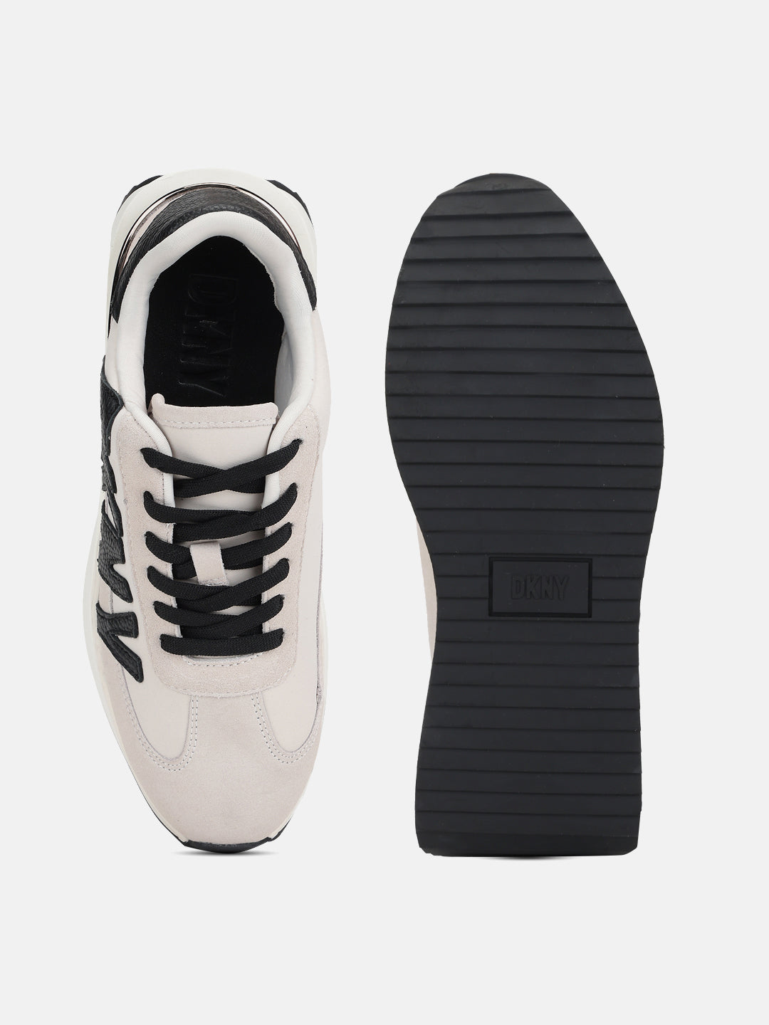 Dkny Women Grey Solid Round Toe Lace-Ups Sneakers