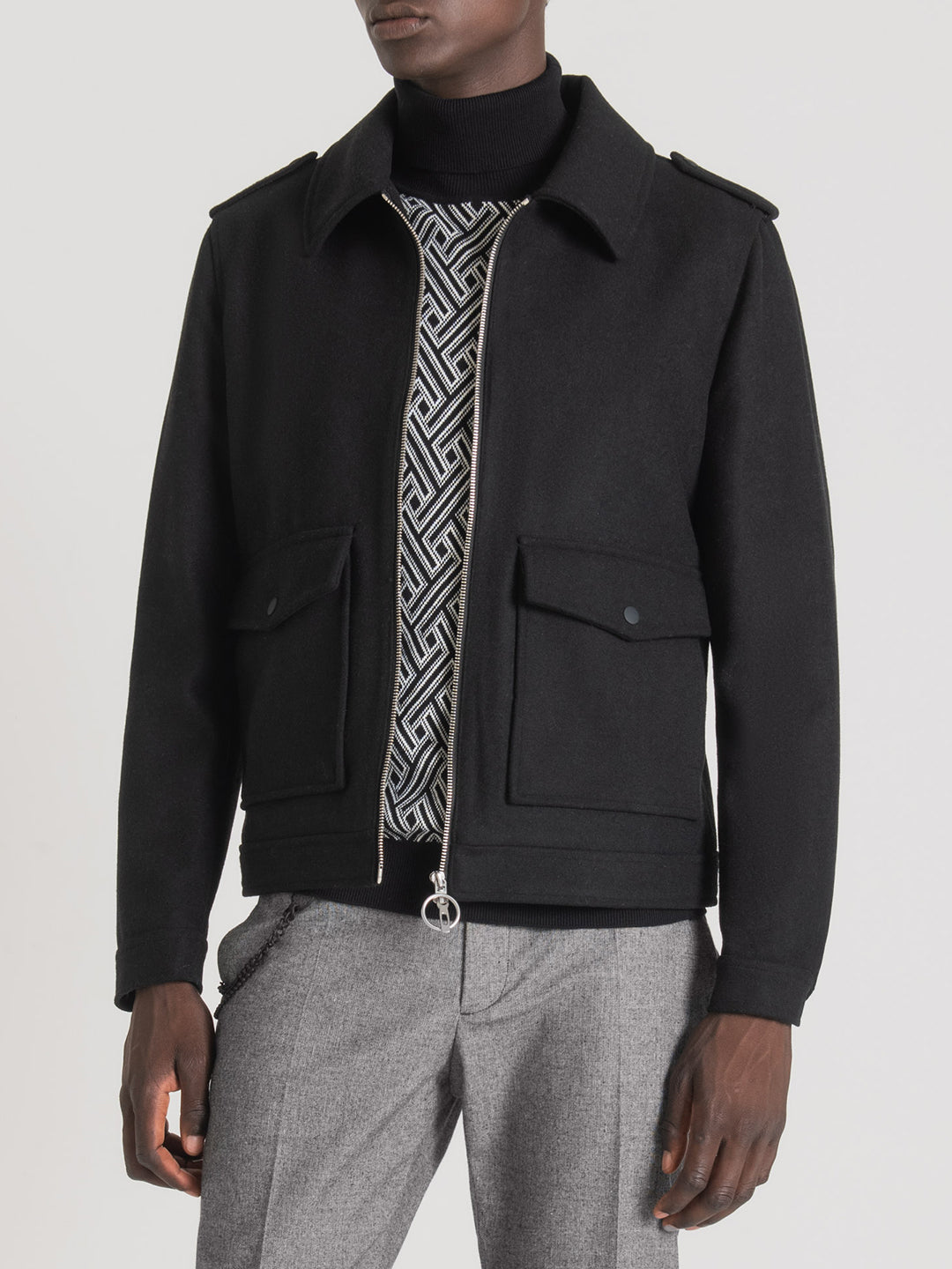 Antony Morato Black Polyester Waistcoat