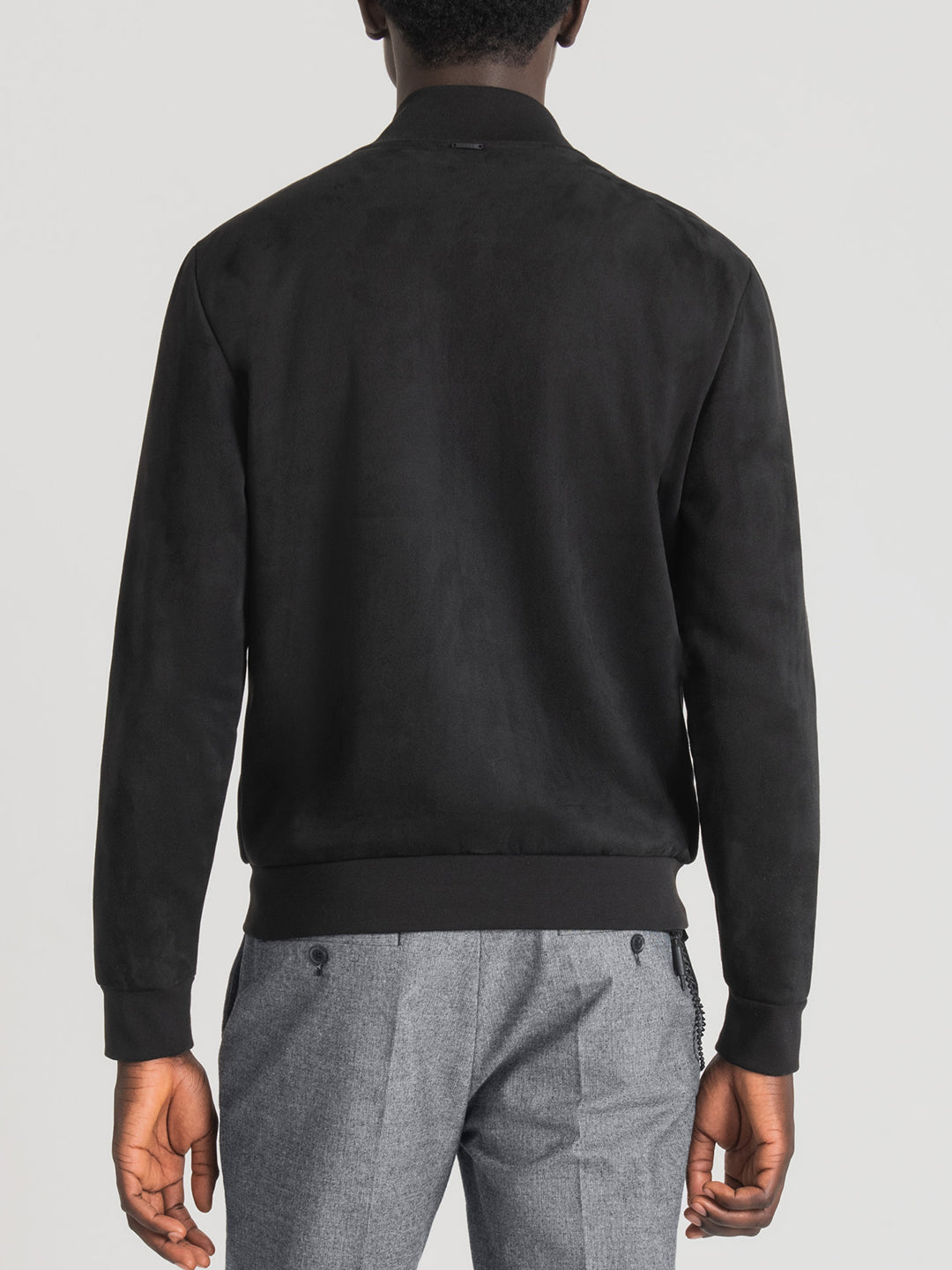 Antony Morato Men Solid Stand Collar Full Sleeves Sweatshirt