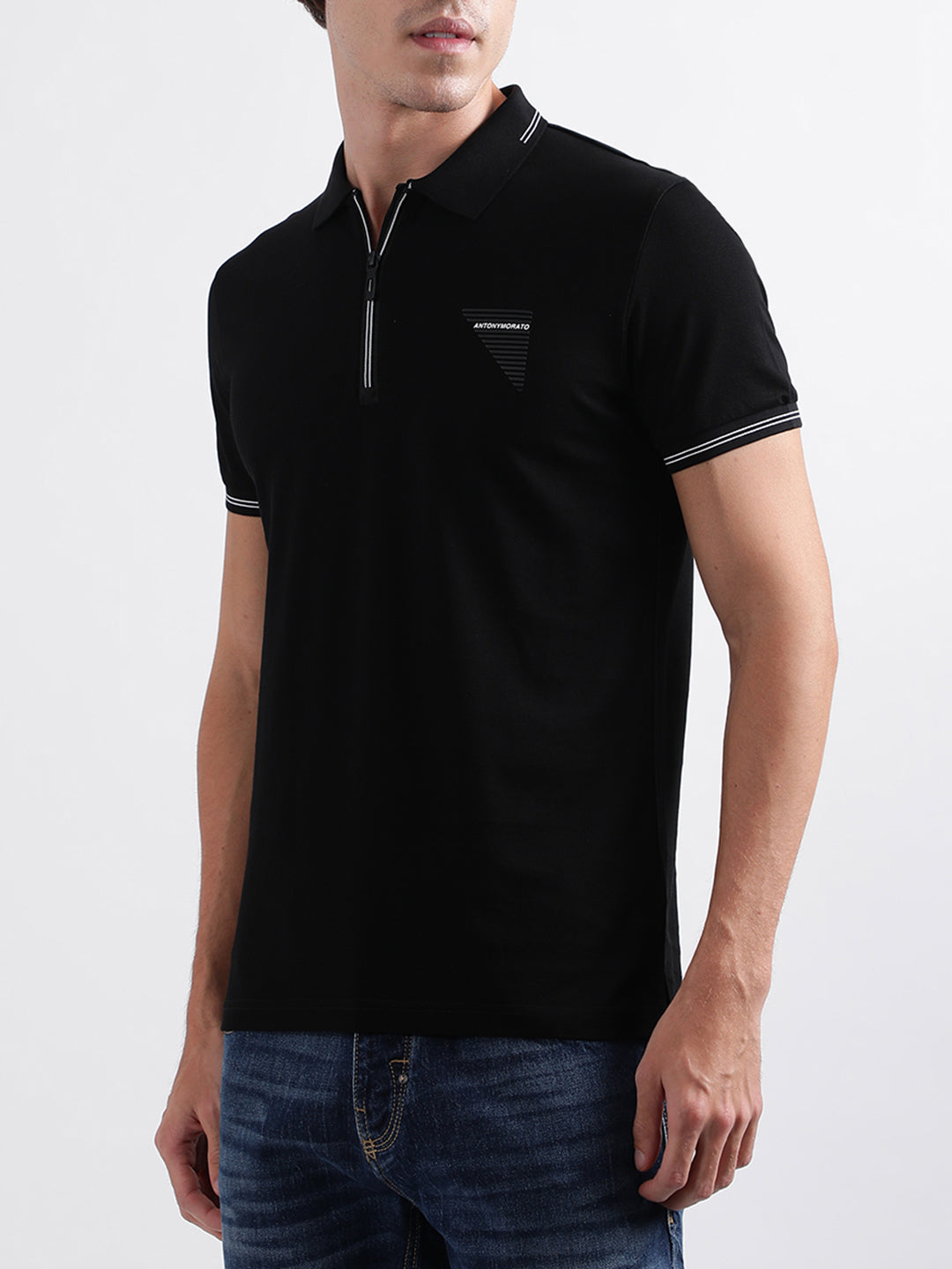 Antony Morato Black Slim Fit Polo T-Shirt