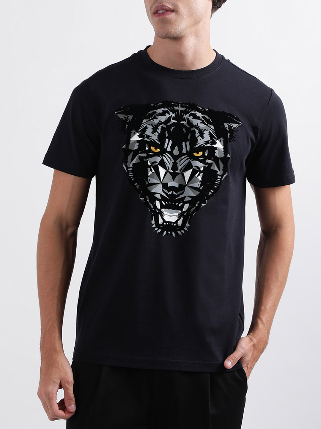 Shop Antony Morato Blue Animal Print Regular Fit T-Shirt Online