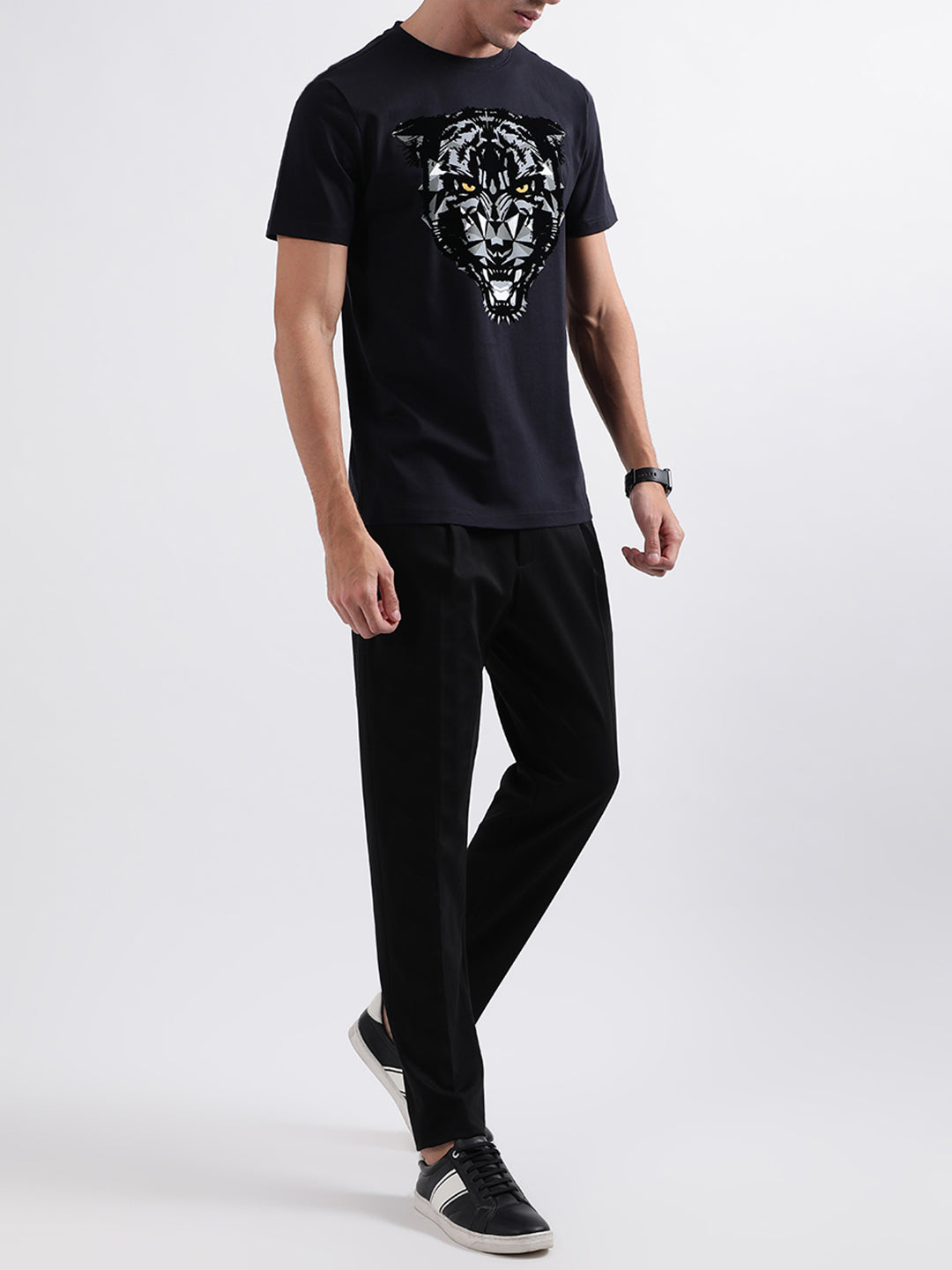 Antony Morato Blue Animal Print Regular Fit T-Shirt