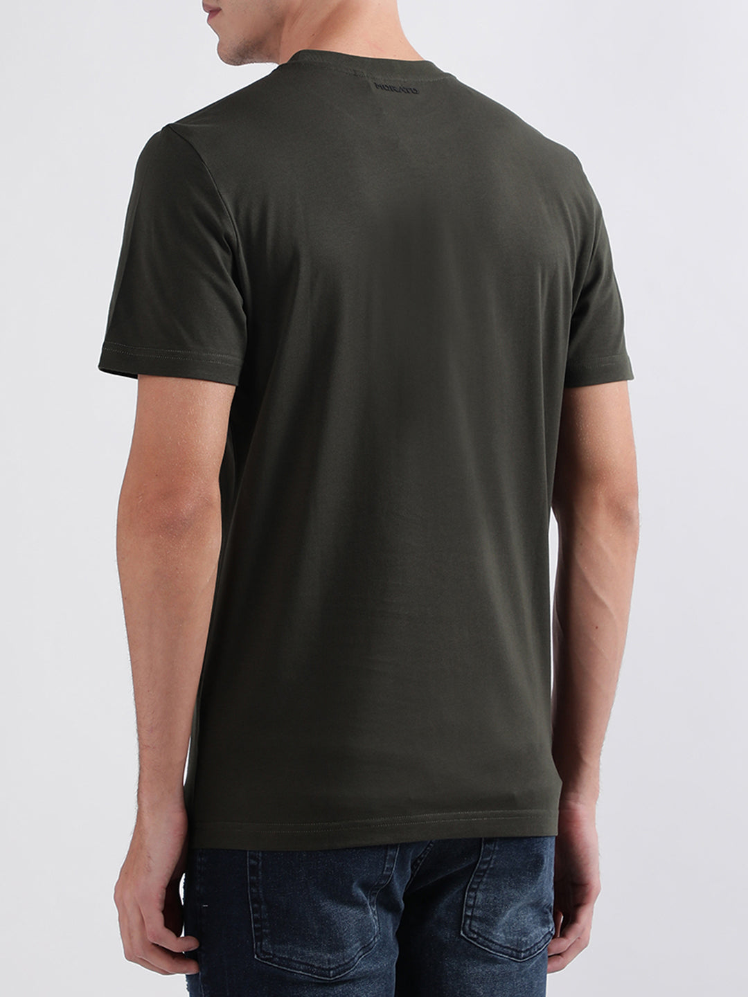 Antony Morato Military Green Animal Print Regular Fit T-Shirt