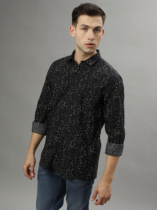 Antony Morato Black Fashion Printed Regular Fit Shirt