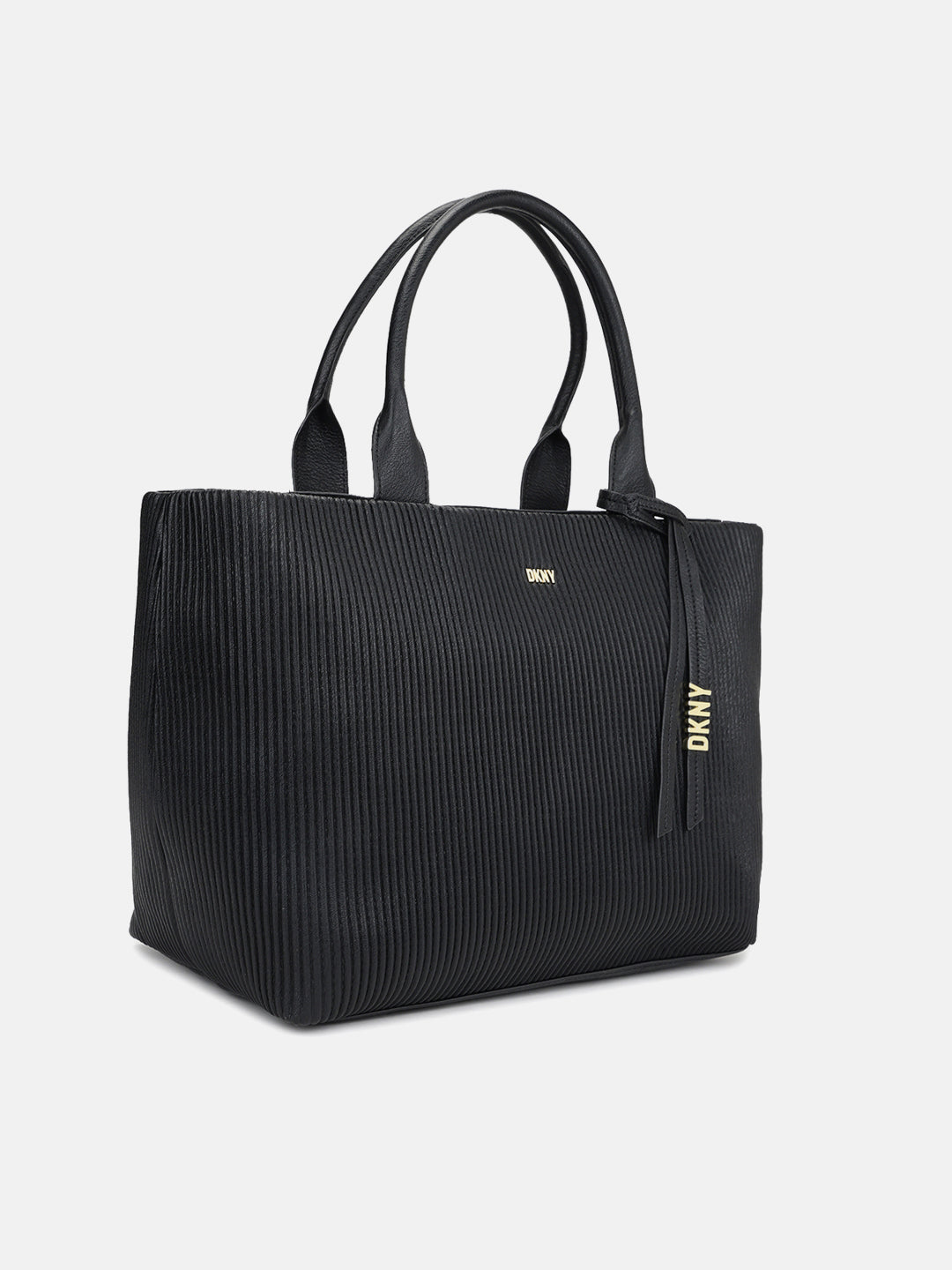 Dkny Women Black Textured Handheld Bag