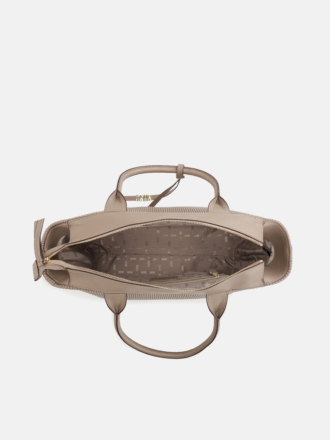 Dkny Women Beige Textured Handheld Bag