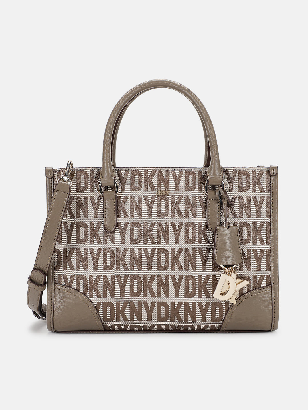 Dkny Women Beige Printed Shoulder Bag
