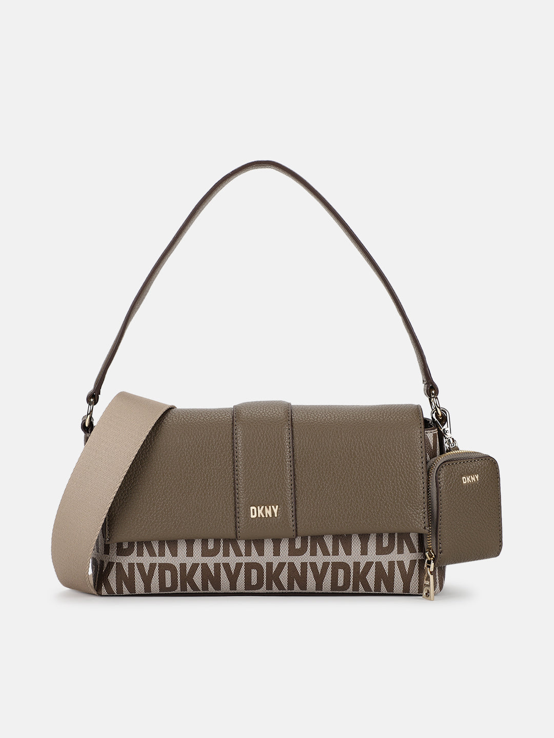 Dkny Women Beige Printed Crossbody