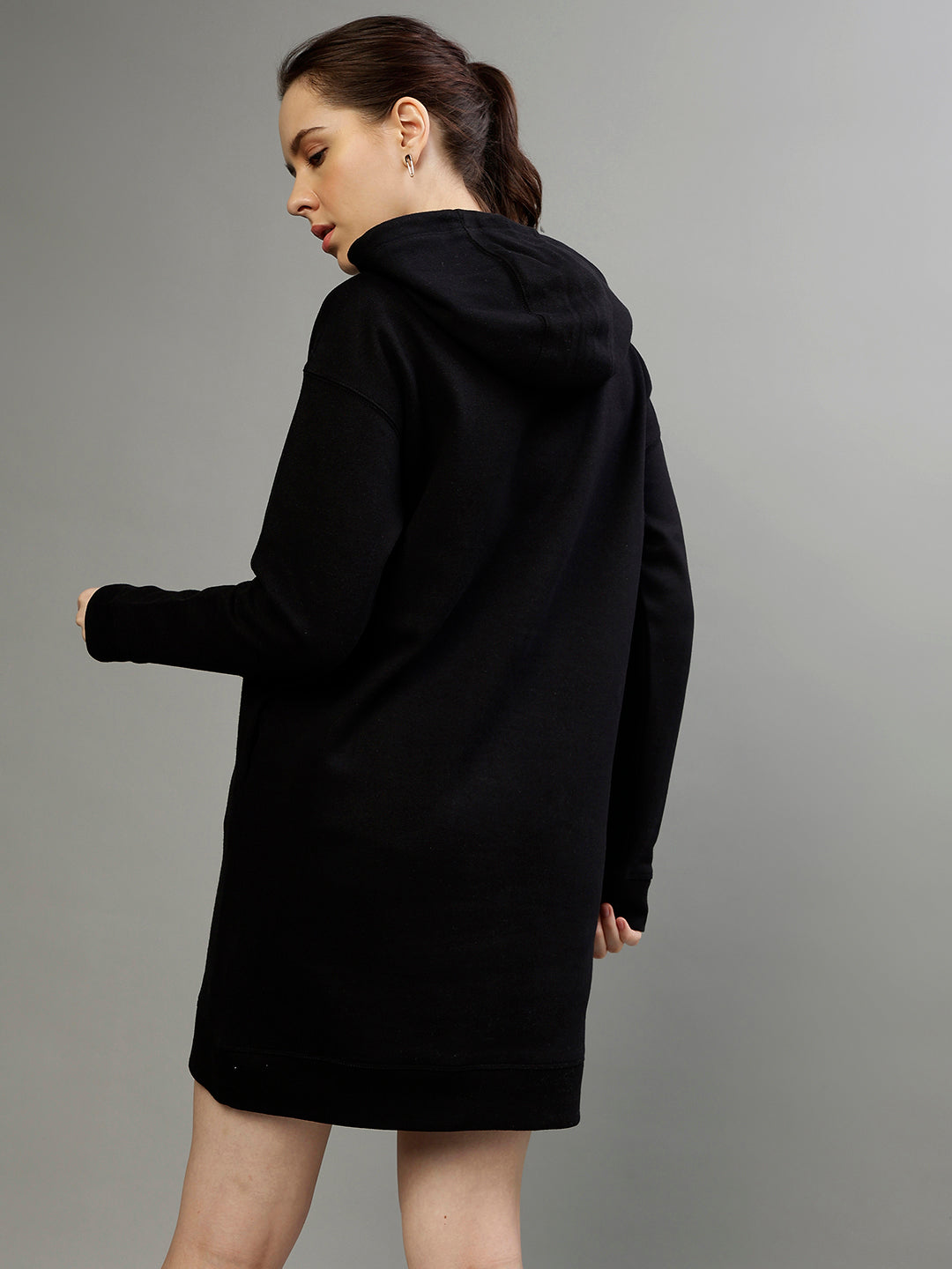 Dkny Women Printed Hooded Full Sleeves Dress