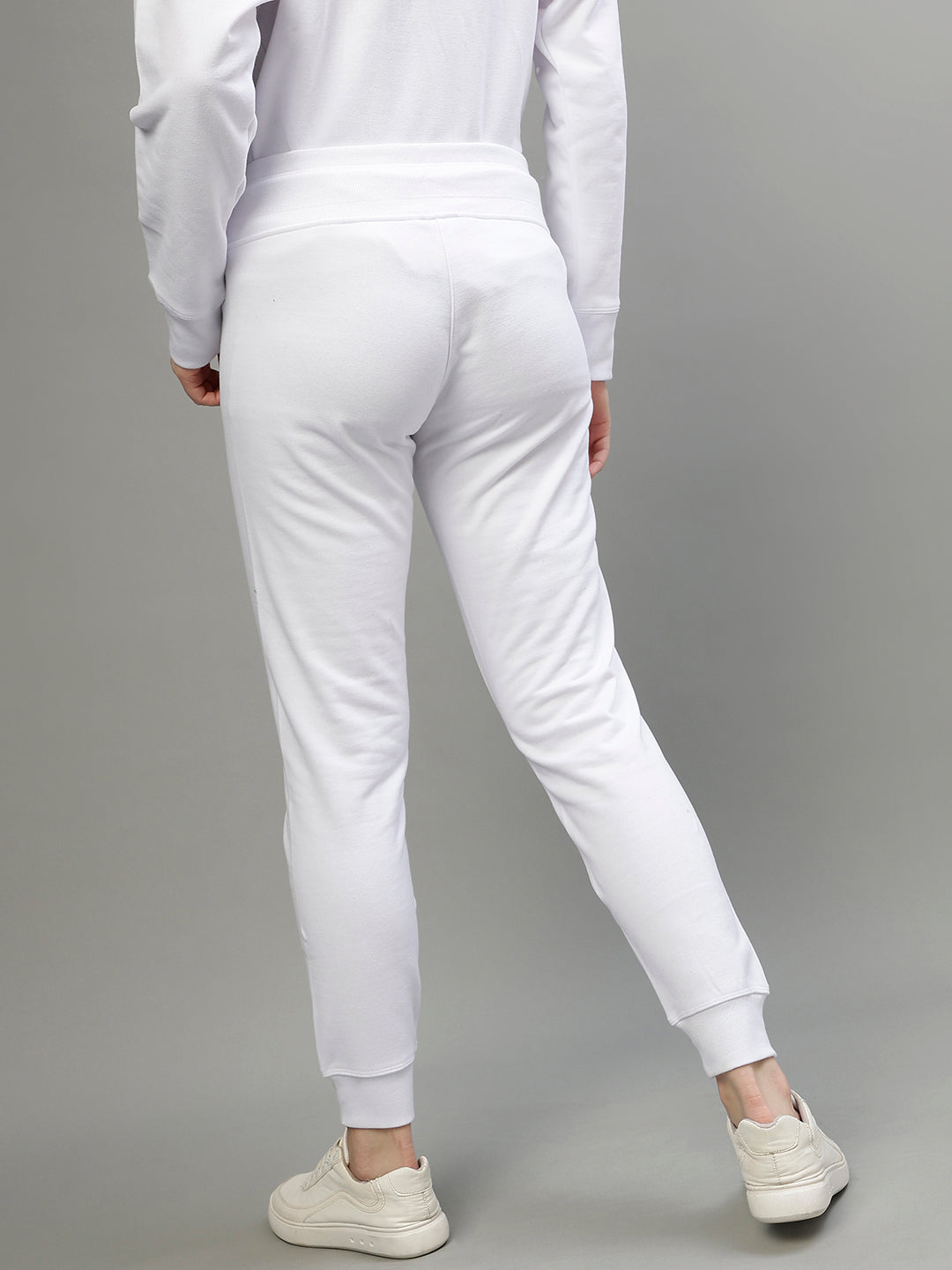 Dkny Women White Solid Regular Fit Trackpants