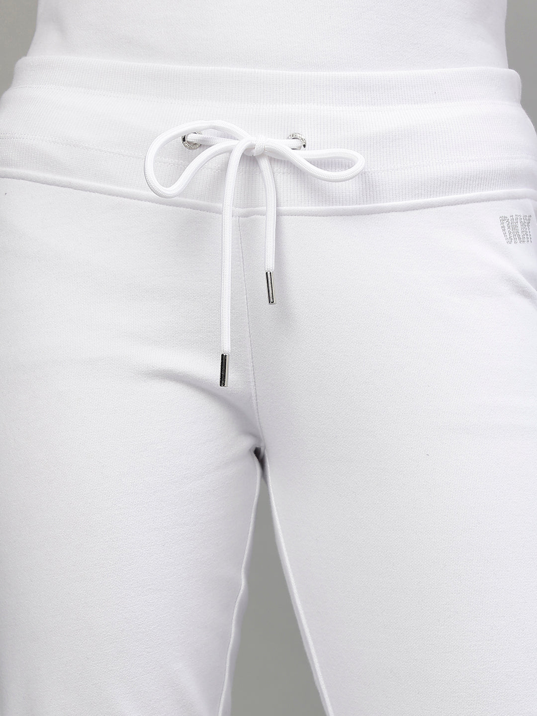 Dkny Women White Solid Regular Fit Trackpants