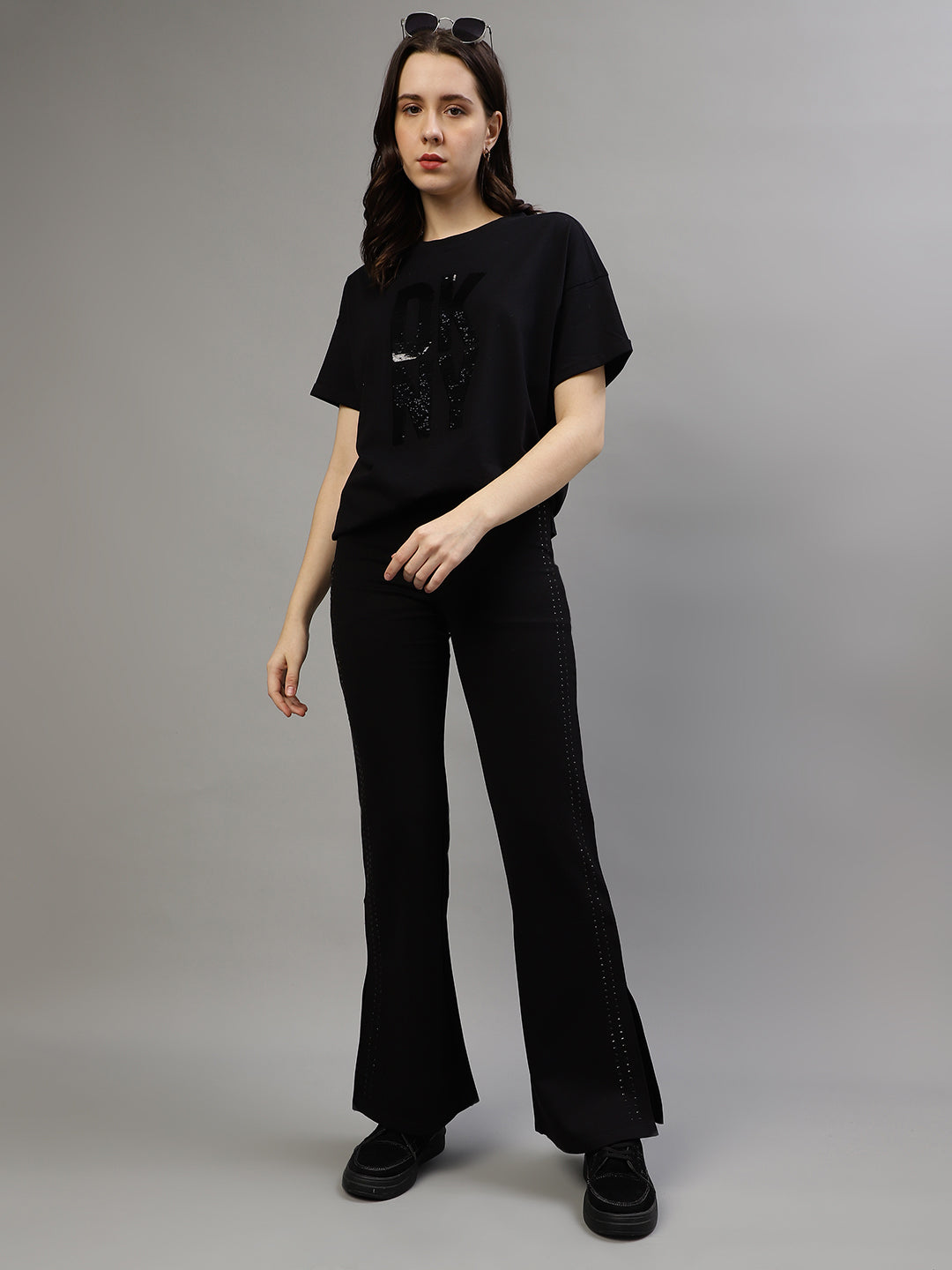 Dkny Black Fashion Printed Regular Fit T-Shirt