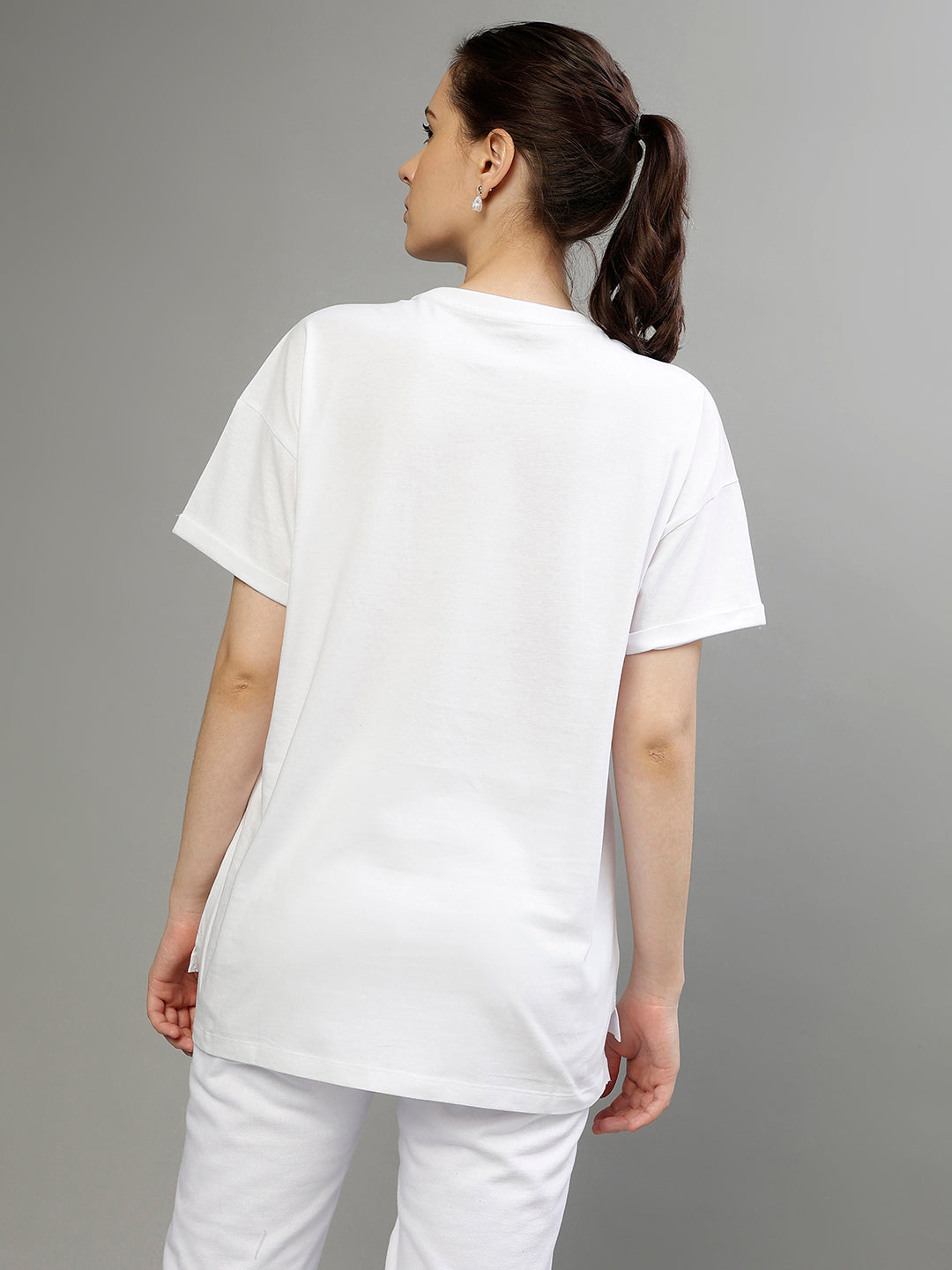 Dkny White Fashion Printed Regular Fit T-Shirt