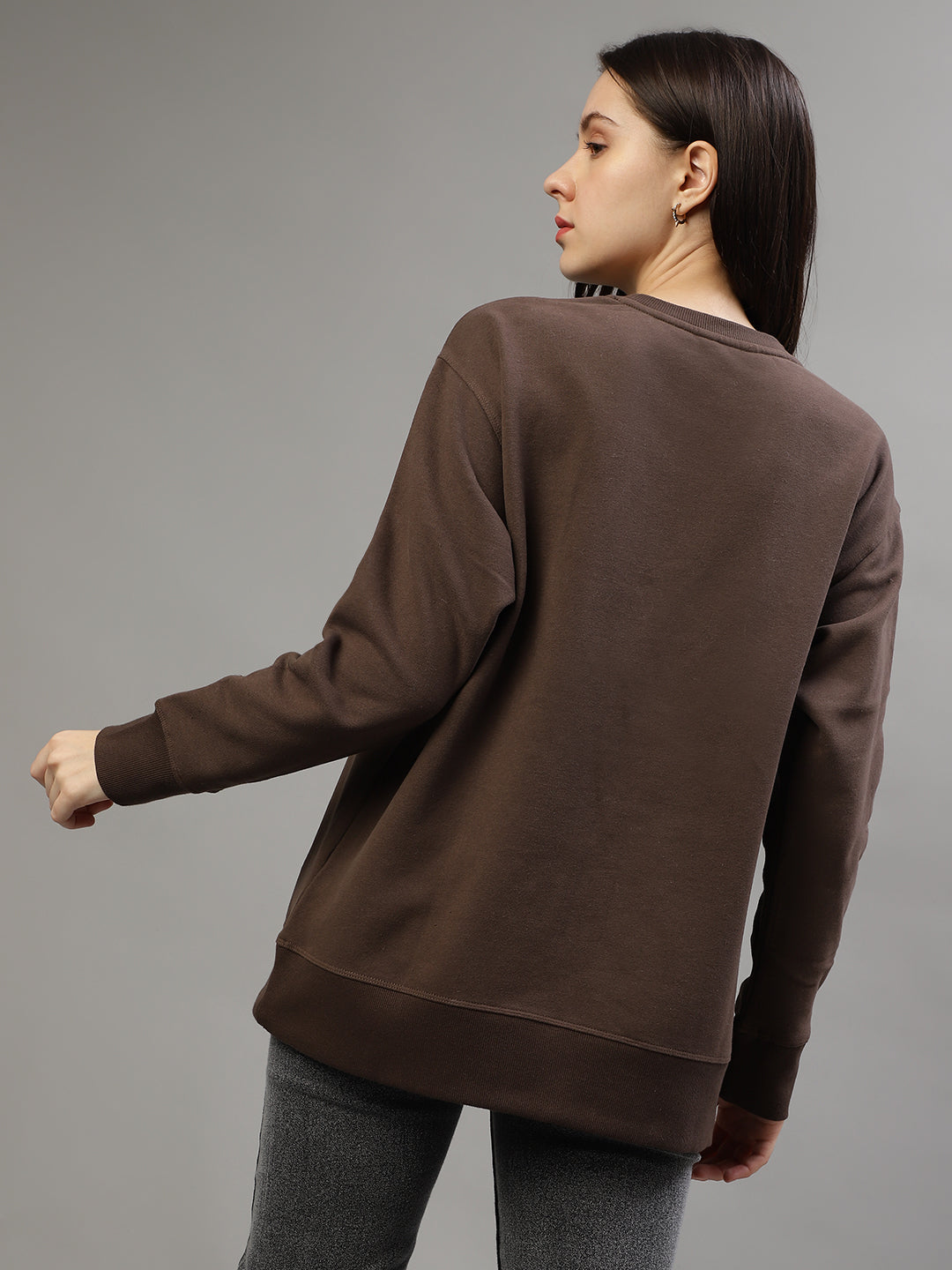 Dkny Women Printed Round Neck Full Sleeves Sweatshirt