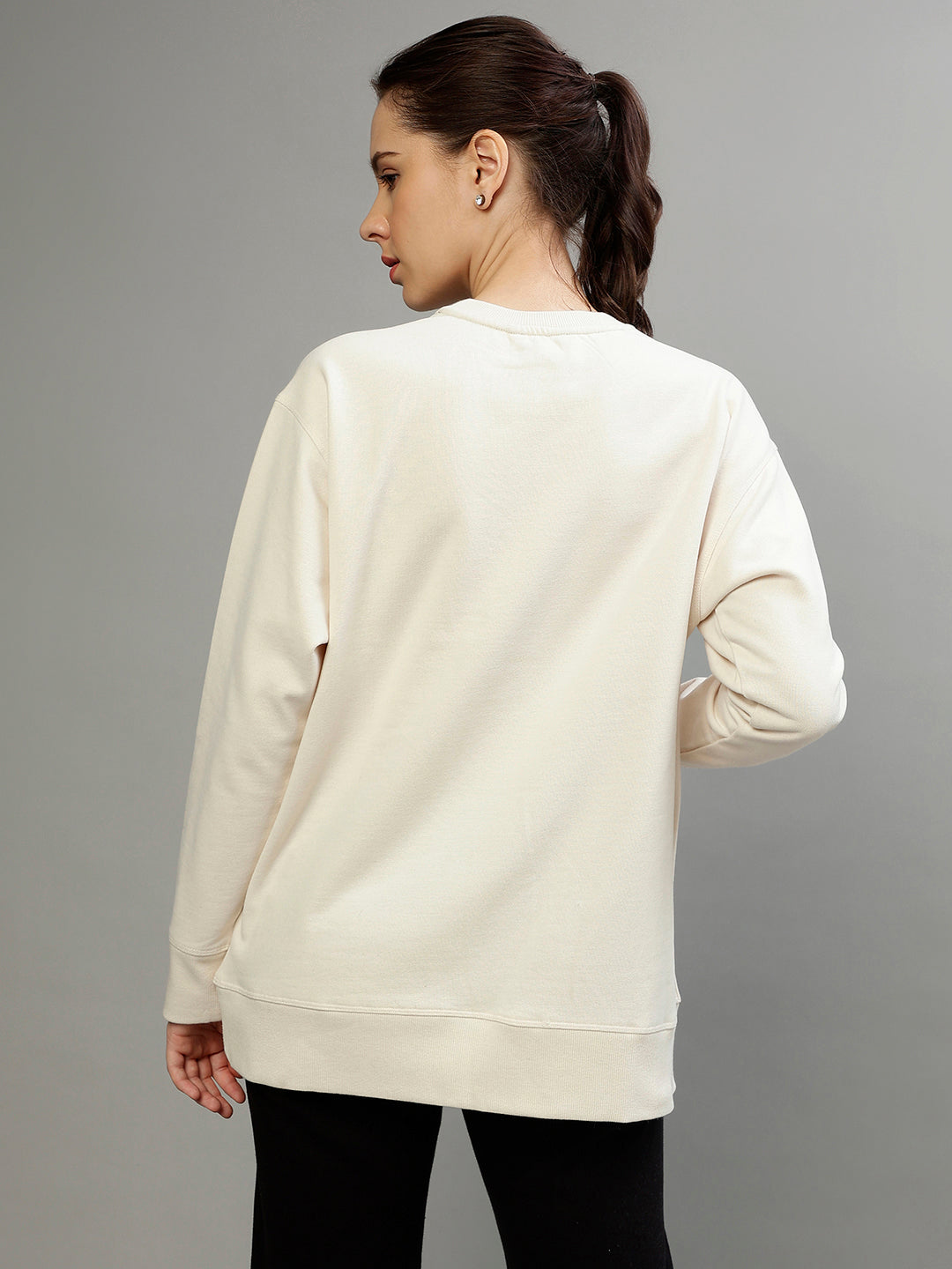 Dkny Women Printed Round Neck Full Sleeves Sweatshirt