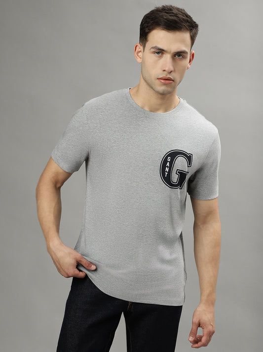 Gant Grey Fashion Logo Regular Fit T-Shirt