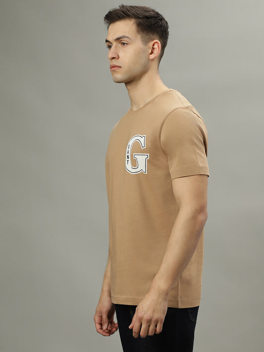Gant Khaki Fashion Logo Regular Fit T-Shirt