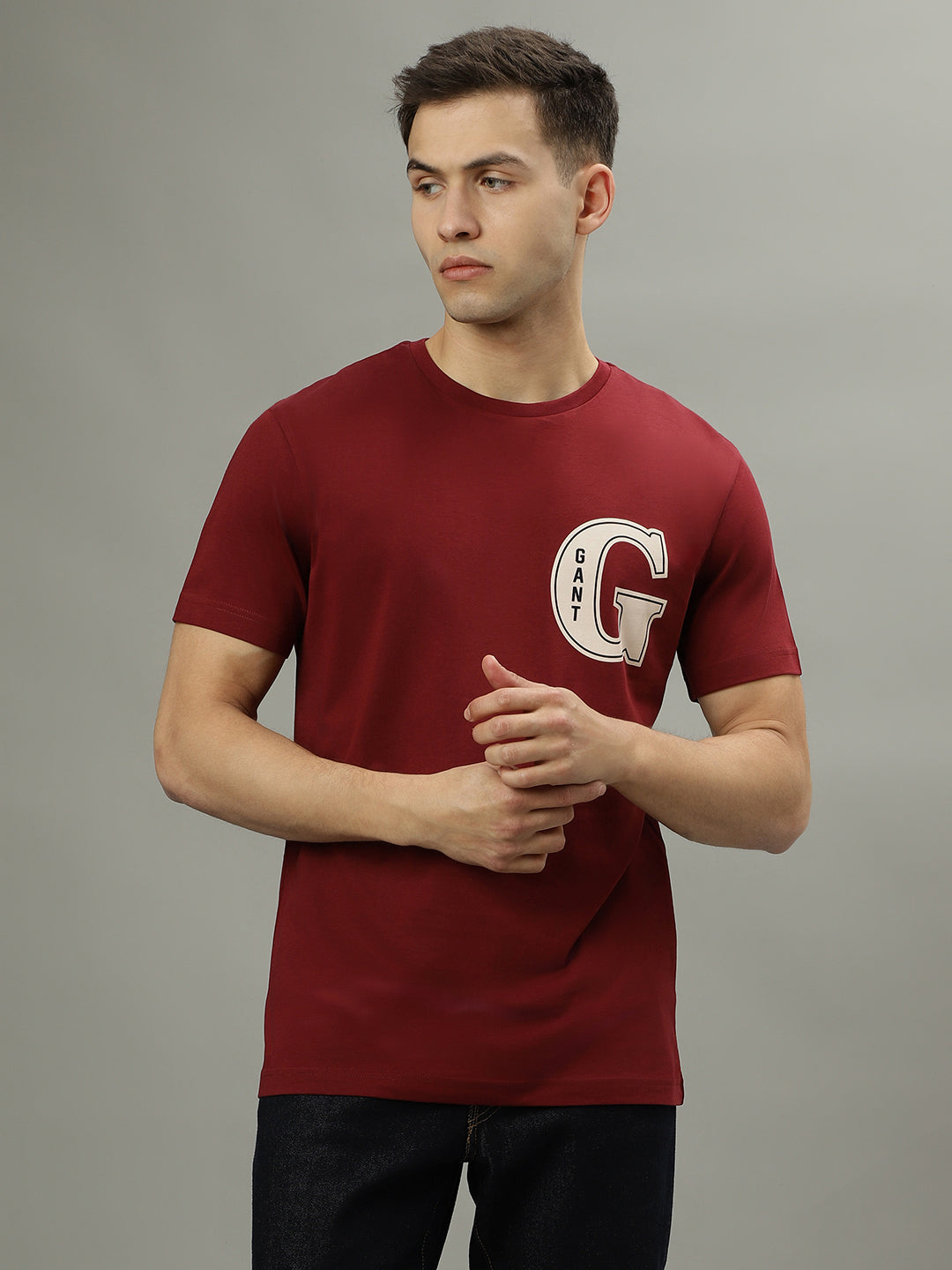 Gant Red Fashion Logo Regular Fit T-Shirt