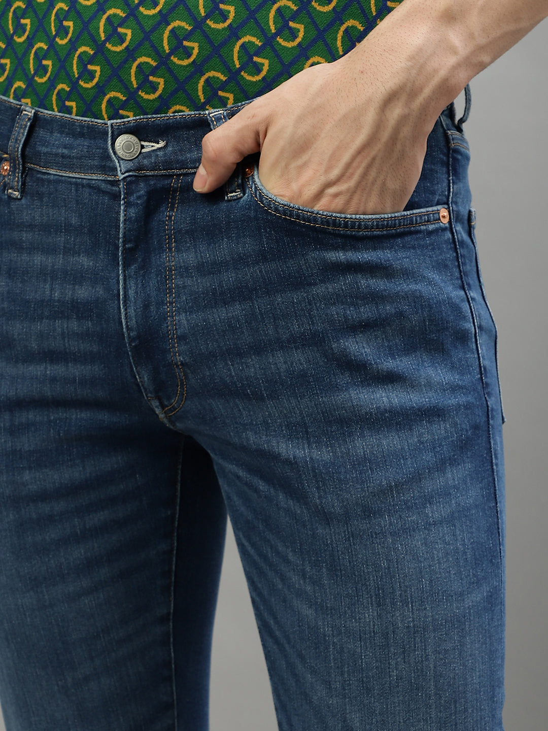 Gant Men Blue Washed Extra Slim Fit Jeans