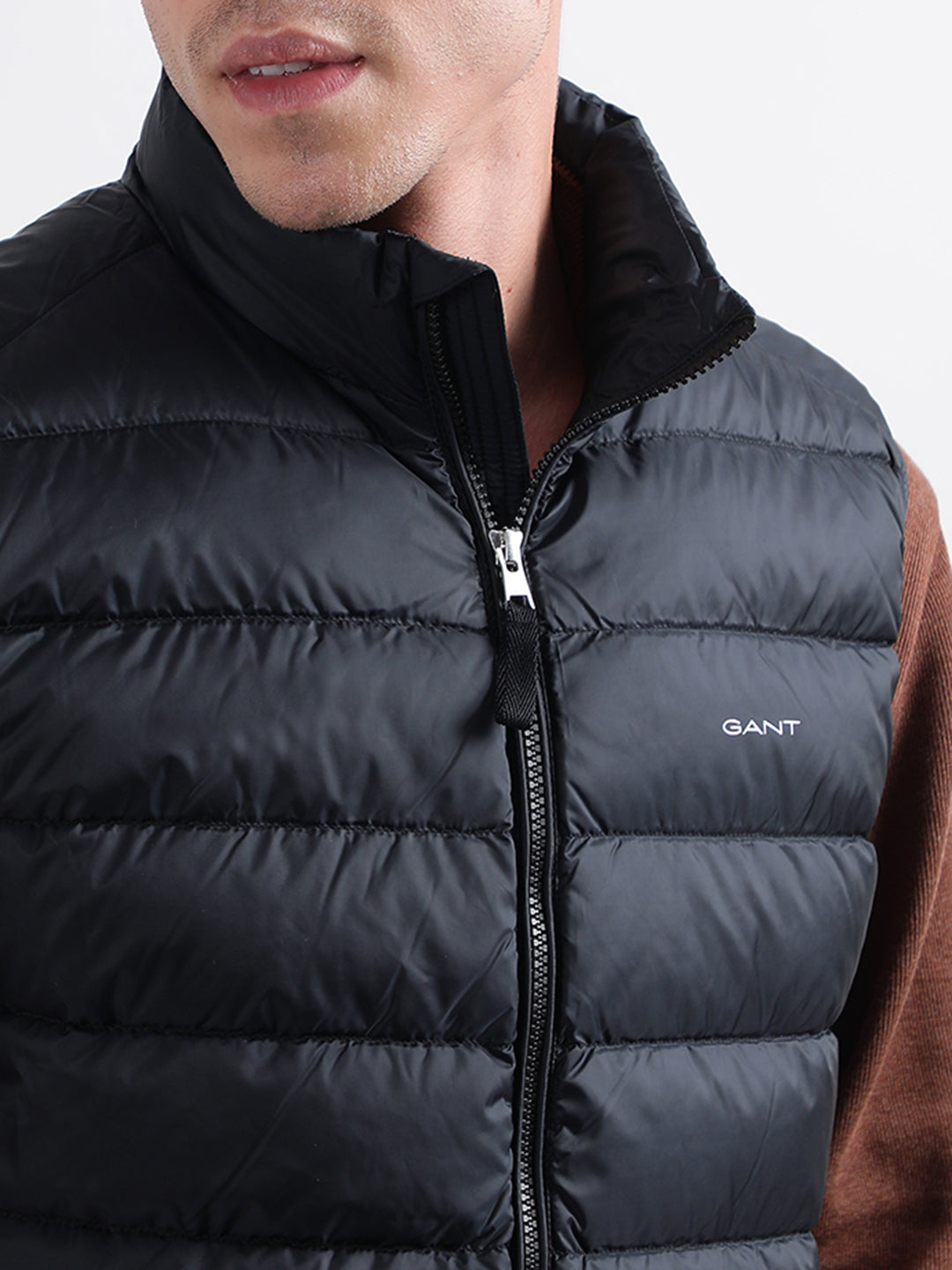 Gant Men Black Solid High Neck Jacket