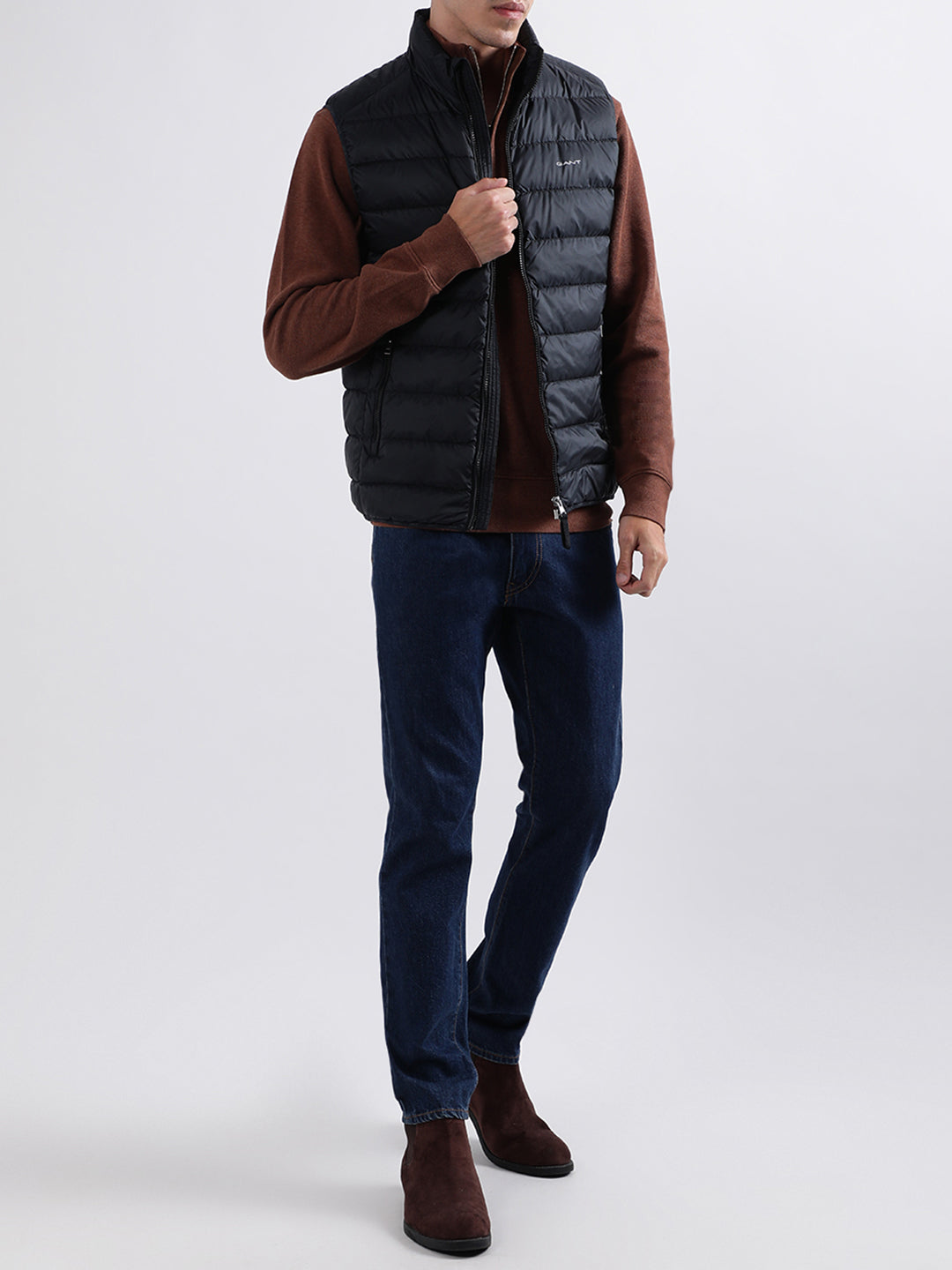 Gant Men Black Solid High Neck Jacket
