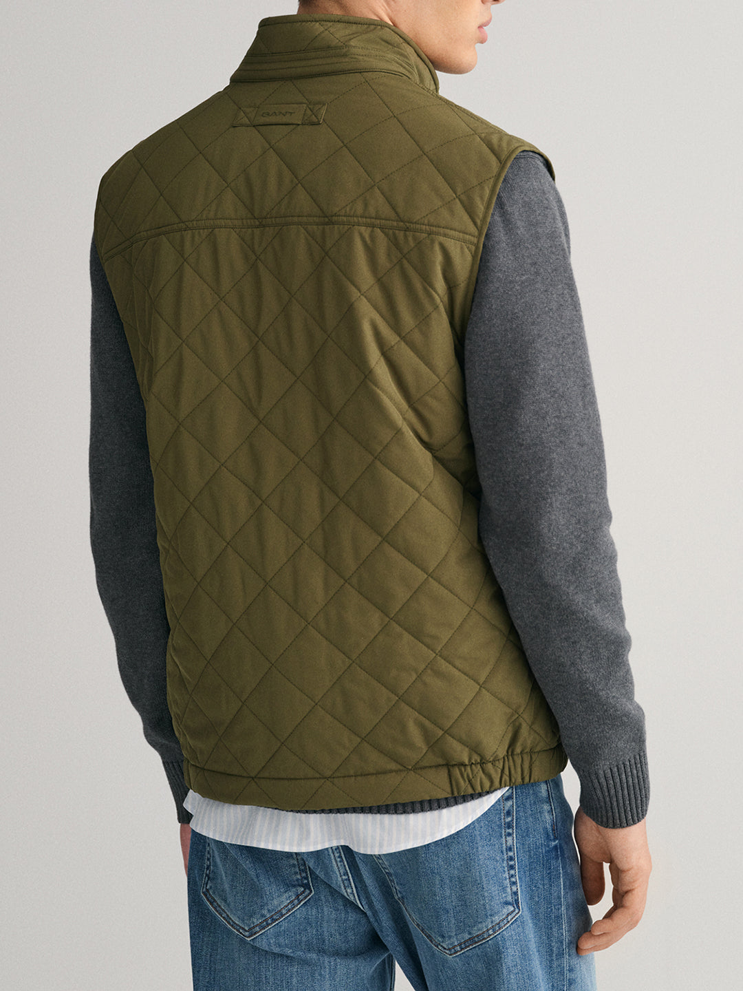 Gant Men Green Solid High Neck Jacket