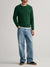 Gant Men Green Solid Round Neck Sweater
